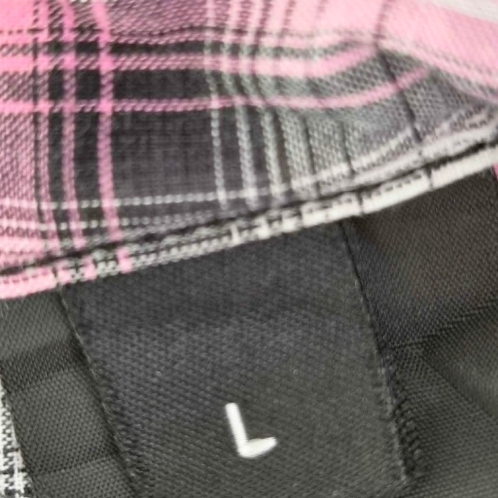 Chemise Harley-Davidson Femme Carreaux Rose — Logo Ailes Brodé — L — Très bon état