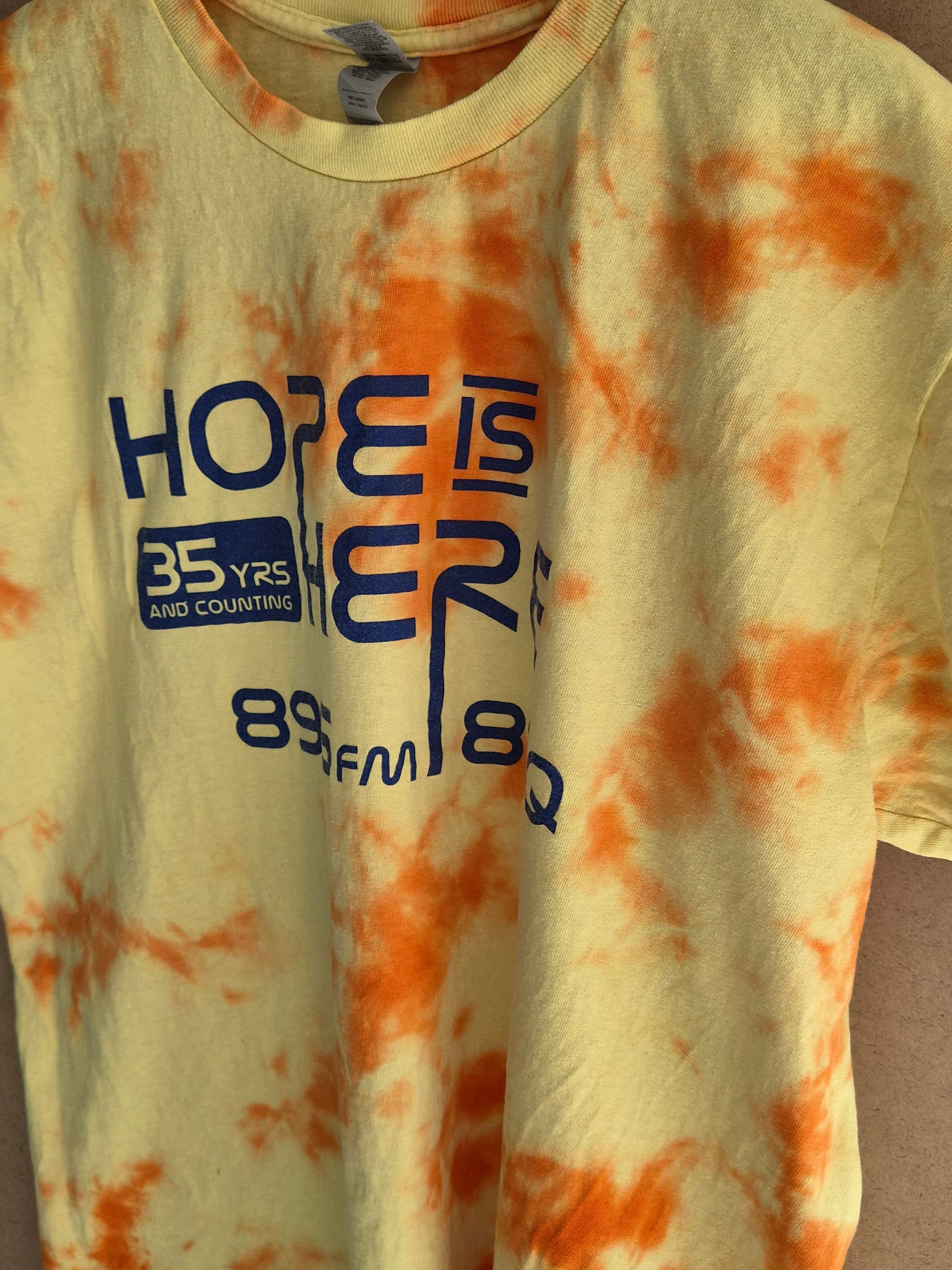 T-Shirt Tie-Dye  vintage Hope Is Here 89.5 FM - Taille L