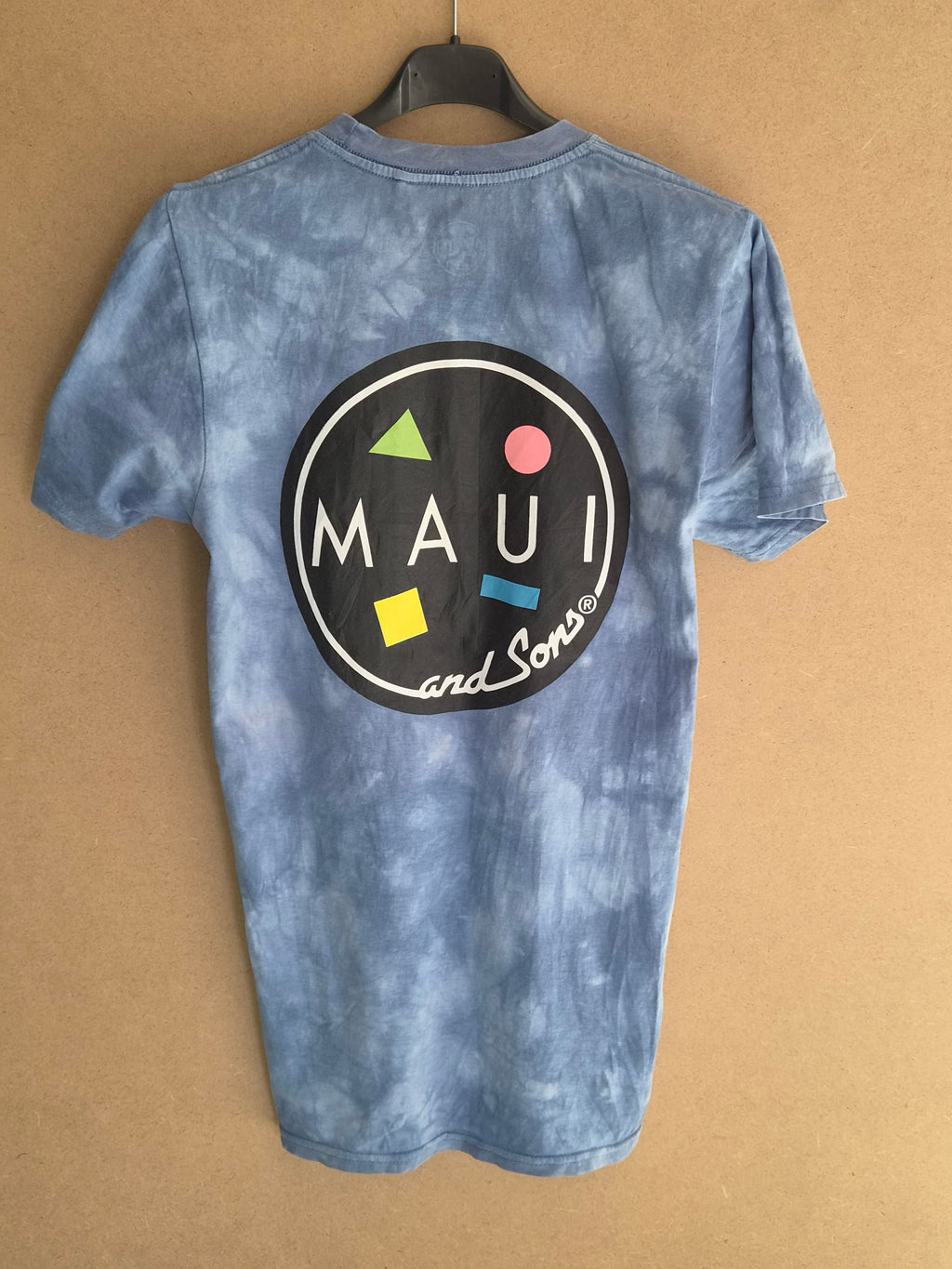 T-Shirt Tie-Dye Maui and Sons Bleu Ciel vintage graphics - Taille S