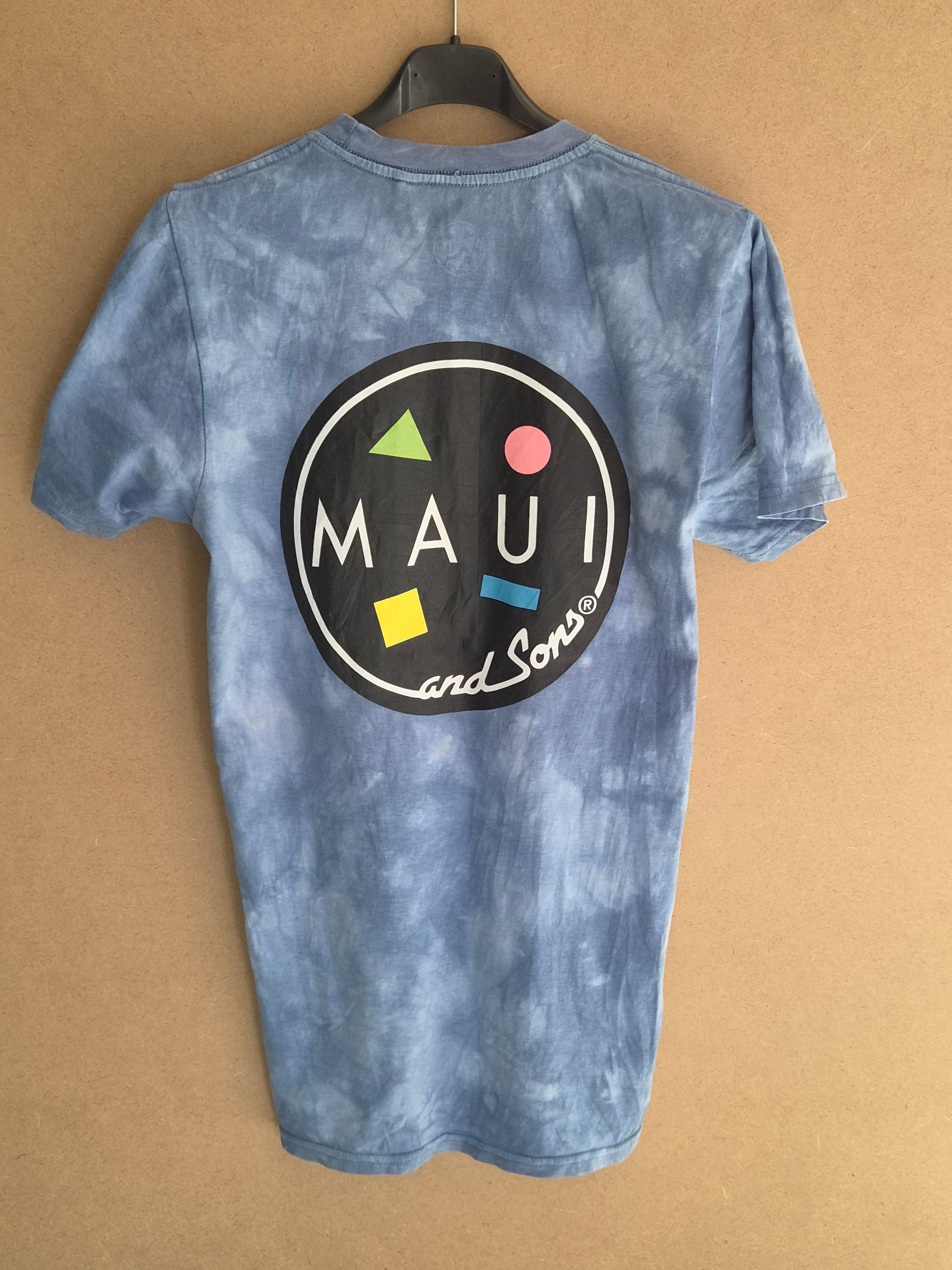 T-Shirt Tie-Dye Maui and Sons Bleu Ciel vintage graphics - Taille S