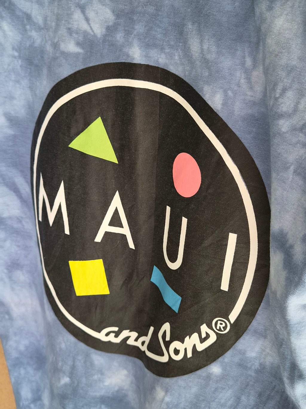 T-Shirt Tie-Dye Maui and Sons Bleu Ciel vintage graphics - Taille S