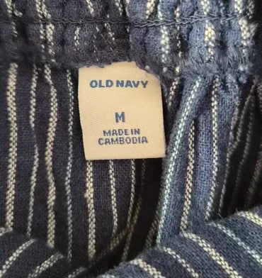 Combinaison Old Navy Lin Viscose Rayures Bleu Marine — Bretelles Fines Dos Smoqué — M — Très bon état