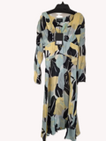 Robe Midi The Kooples Paris — Imprimé Hibiscus Graphique — Taille 1 — Neuve avec étiquette