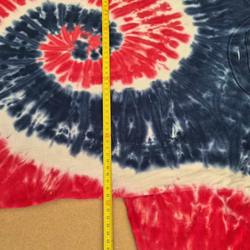 T-shirt tie-dye spirale rouge blanc bleu Old Navy taille S