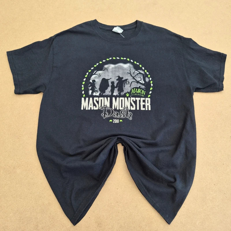 T-shirt noir Mason Monster Bash 2018 imprimé vintage – taille L