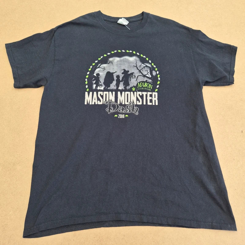 T-shirt noir Mason Monster Bash 2018 imprimé vintage – taille L