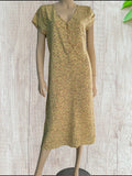 Robe Midi Studio B by Bobeau Jaune Fleuri — Col V Manches Volantées — XL — Très bon état