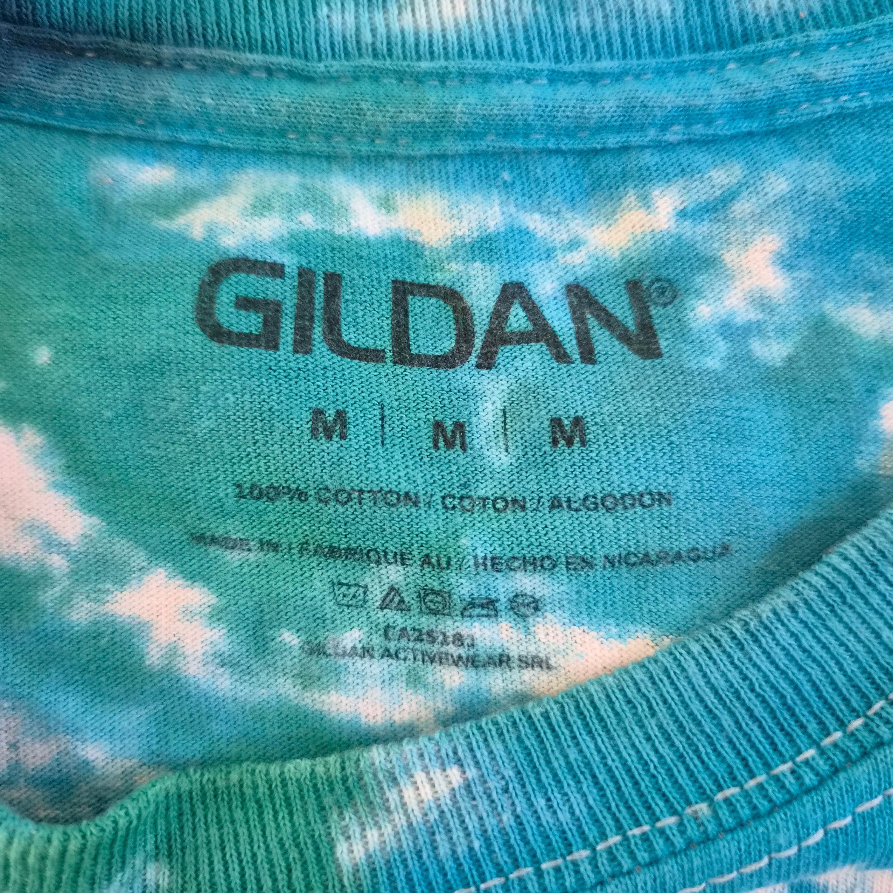 T-Shirt Tie-Dye Bleu et Vert GILDAN – Taille M