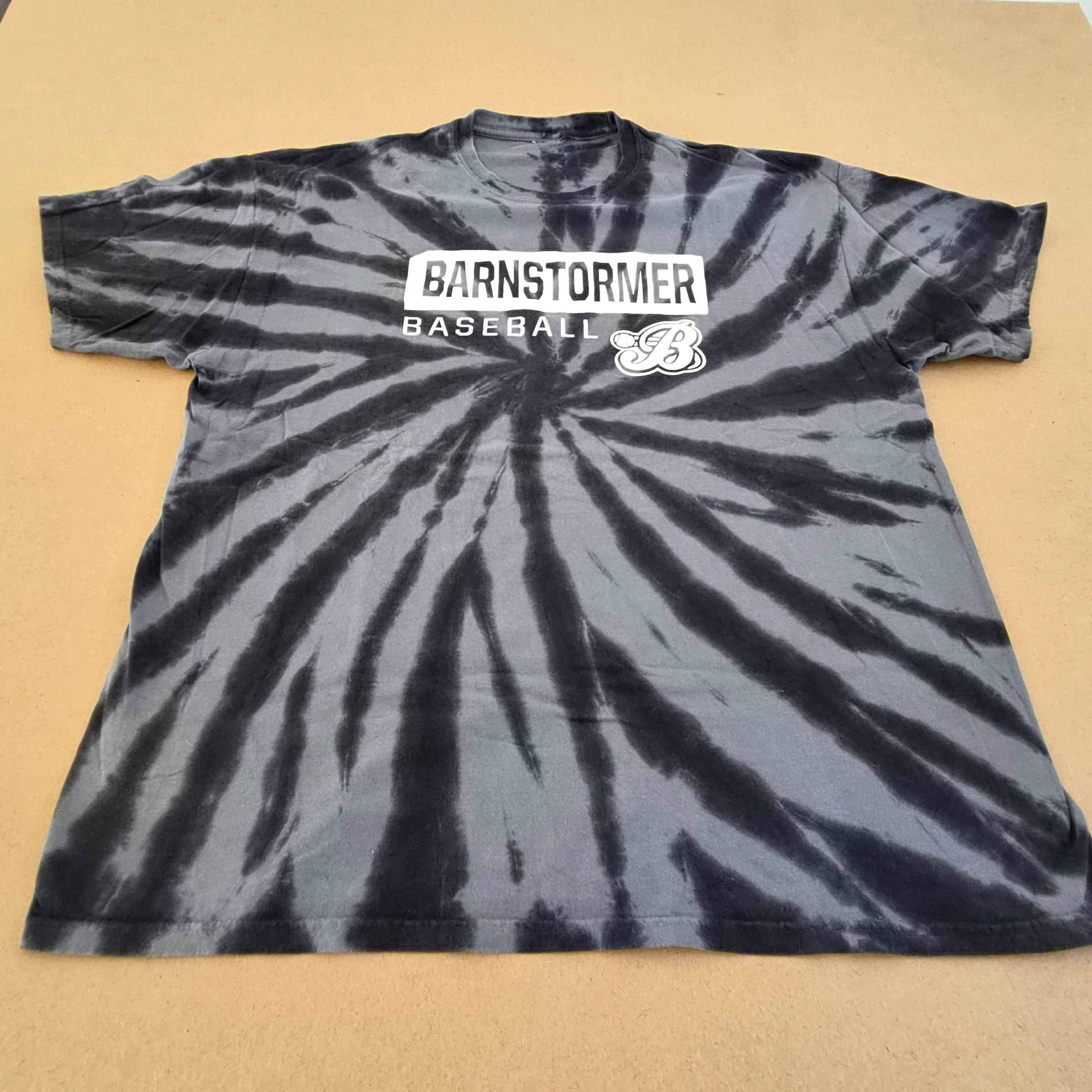 T-Shirt Tie-Dye Noir & Gris "Barnstormer Baseball" – Taille XL