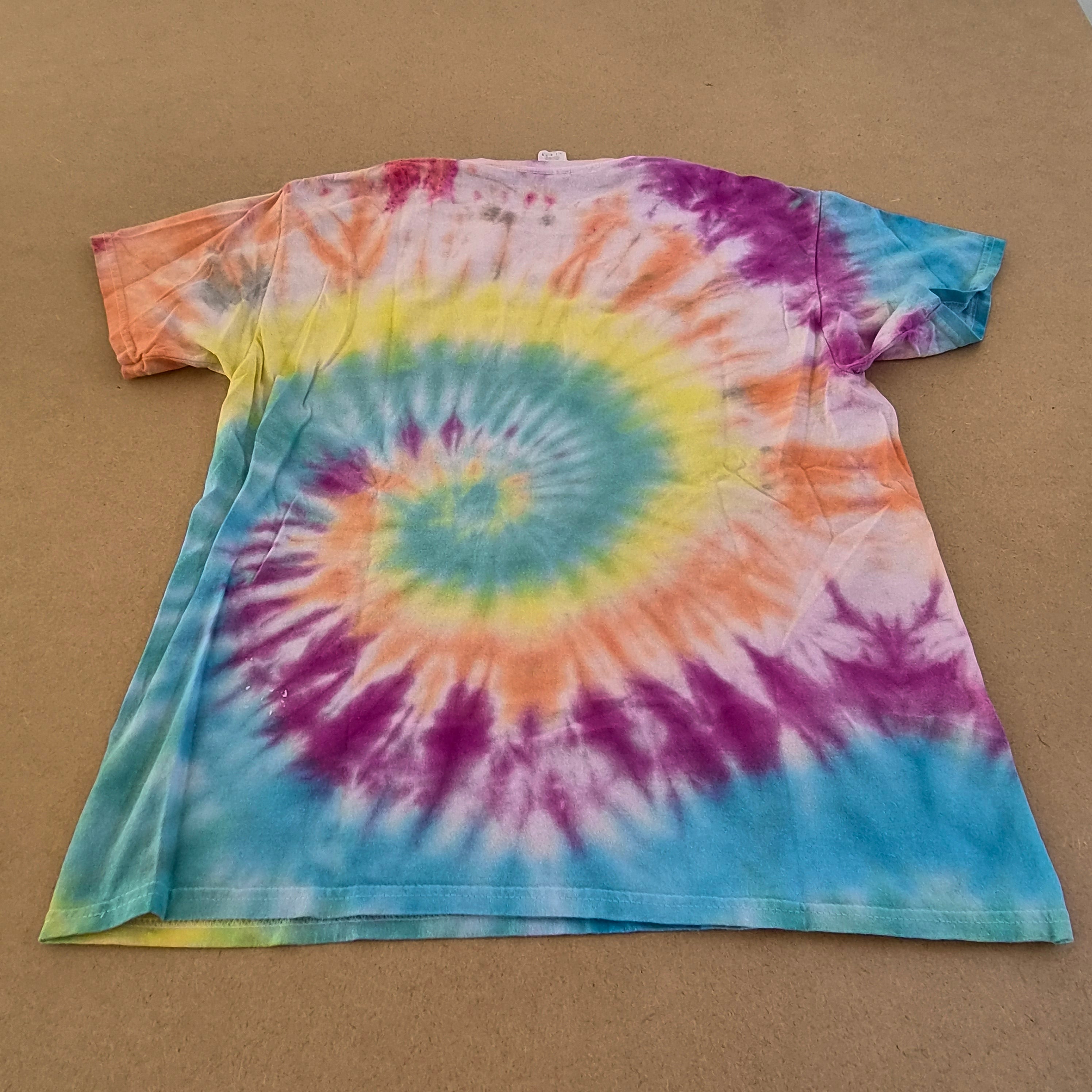 T-Shirt Tie-Dye Spirale Multicolore GILDAN Heavy Cotton – Taille L