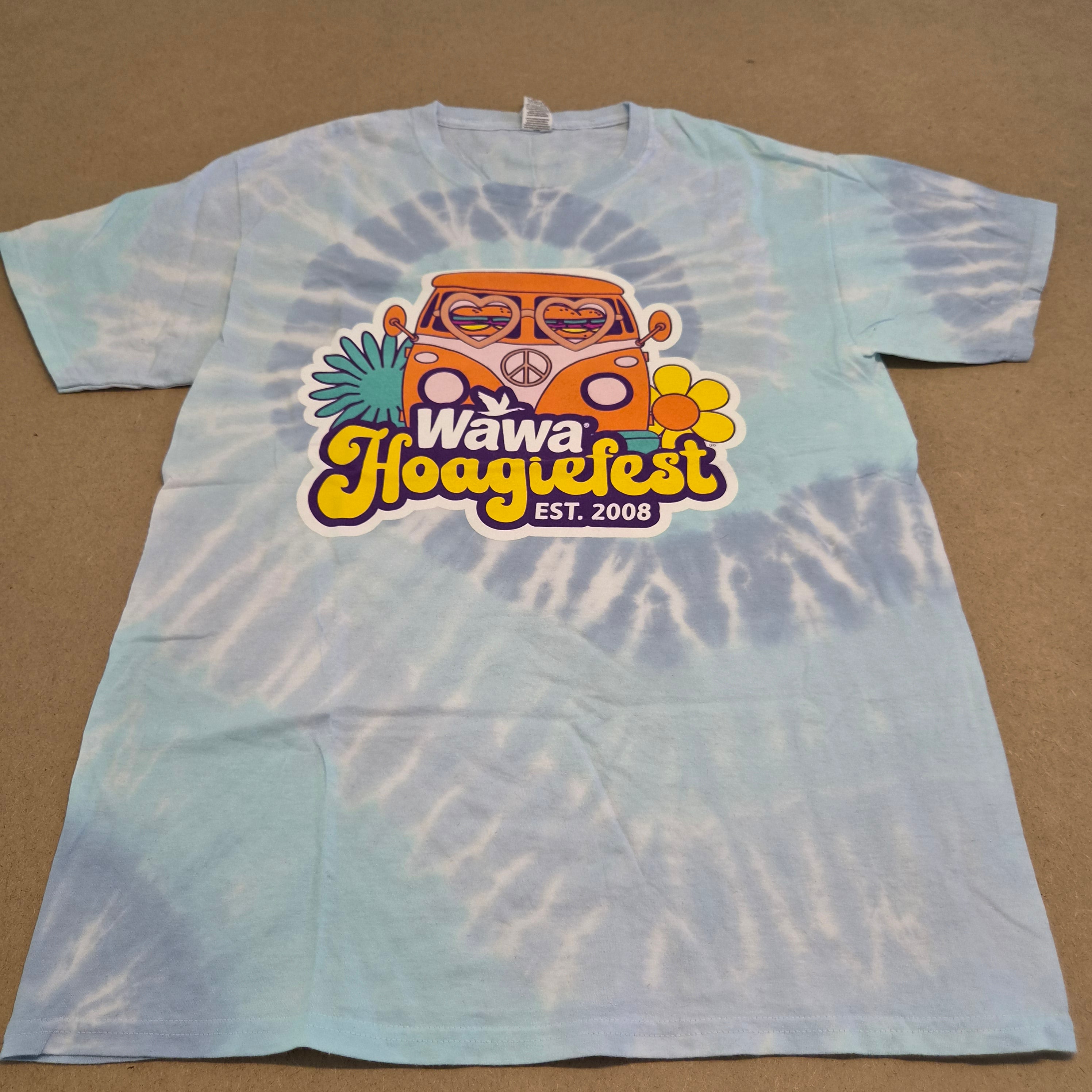 T-Shirt Tie-Dye Vintage "Wawa Hoagiefest" FRUIT OF THE LOOM – Taille M