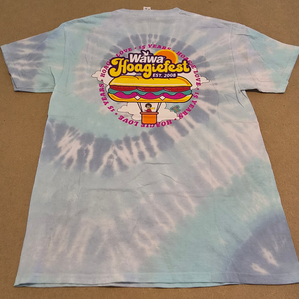 T-Shirt Tie-Dye Vintage "Wawa Hoagiefest" FRUIT OF THE LOOM – Taille M