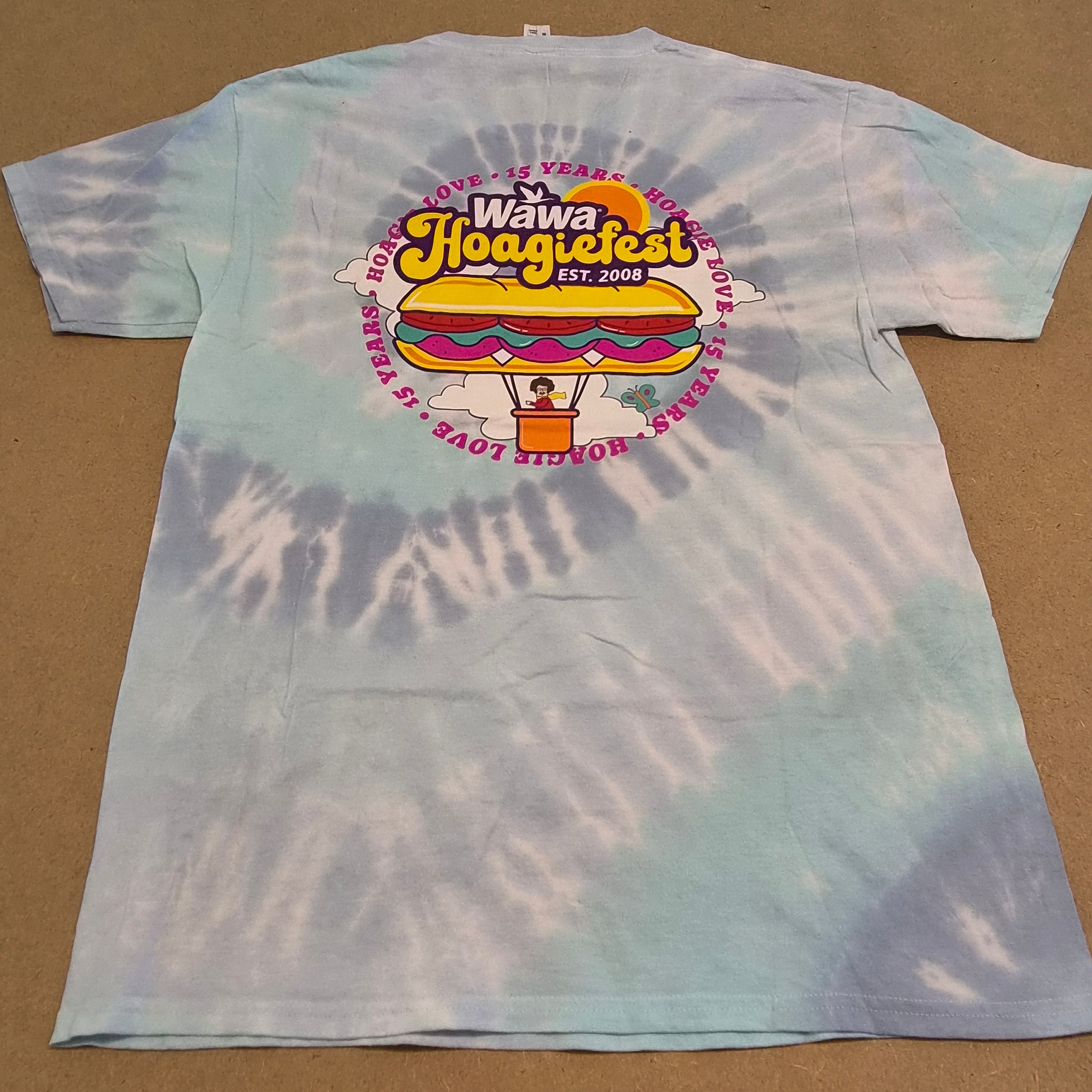 T-Shirt Tie-Dye Vintage "Wawa Hoagiefest" FRUIT OF THE LOOM – Taille M