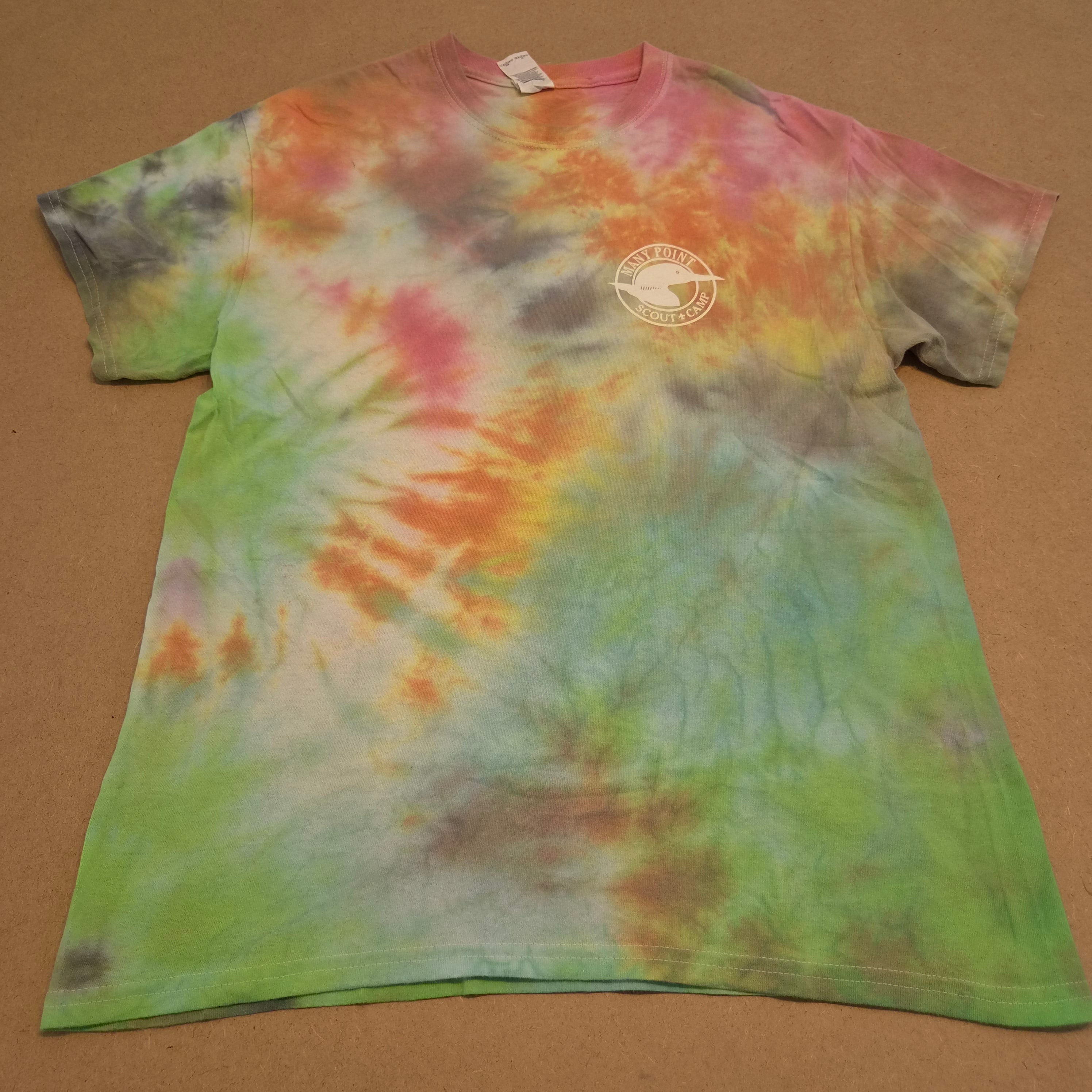 T-Shirt Tie-Dye Vintage "Many Point Scout Camp" GILDAN – Taille M
