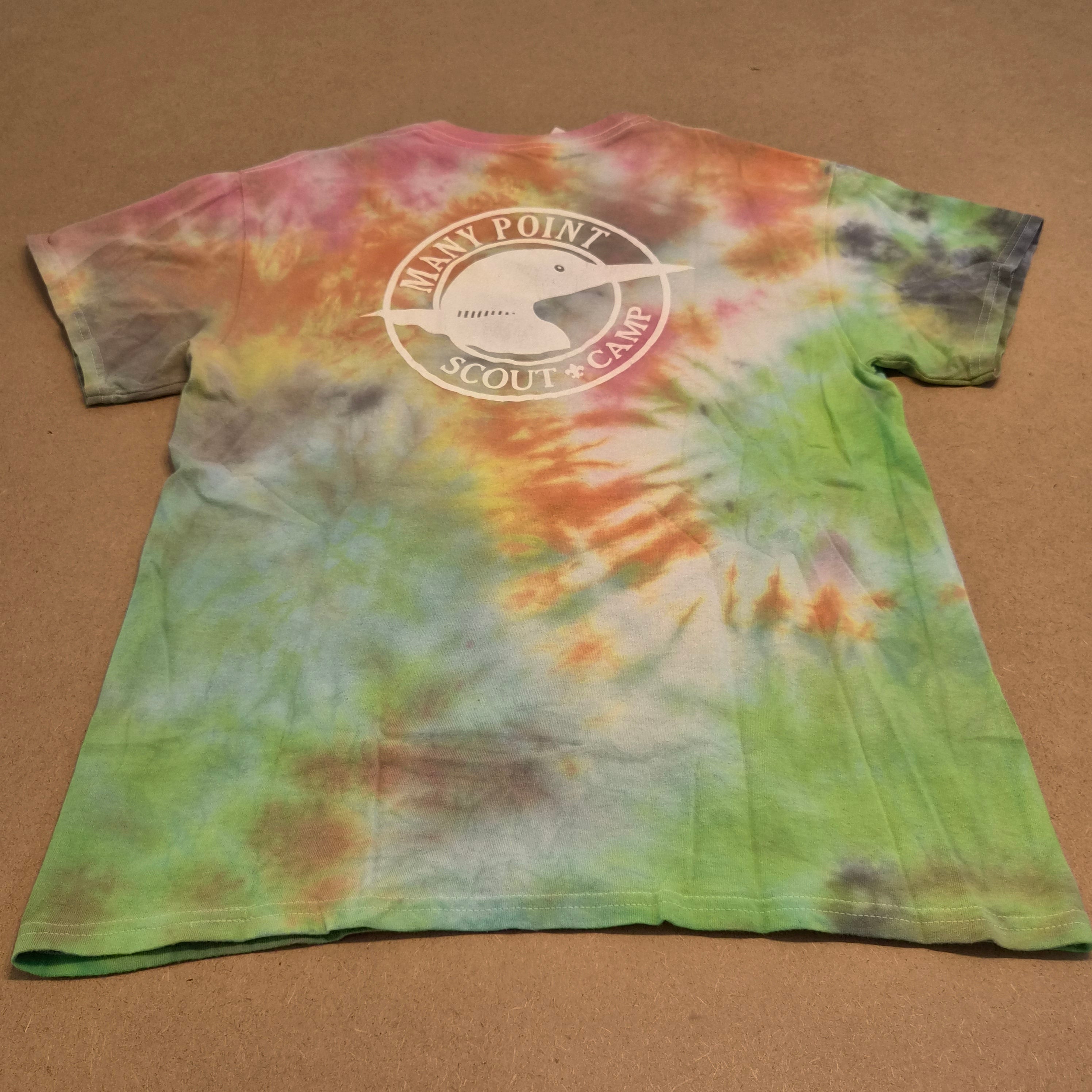T-Shirt Tie-Dye Vintage "Many Point Scout Camp" GILDAN – Taille M