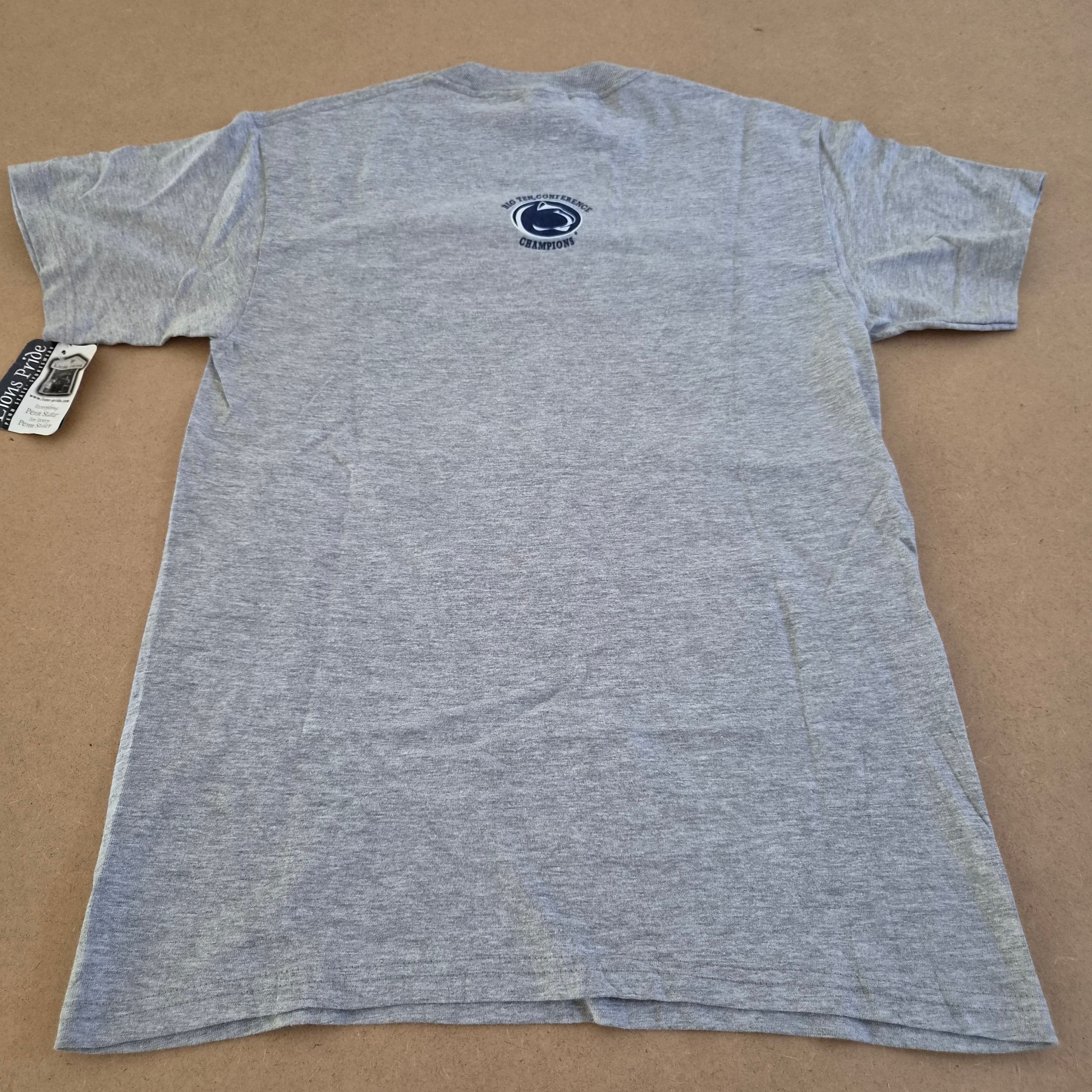 T-shirt Penn State Nittany Lions Big Ten Champions Hanes Beefy-T — Gris — Taille S — NEUF