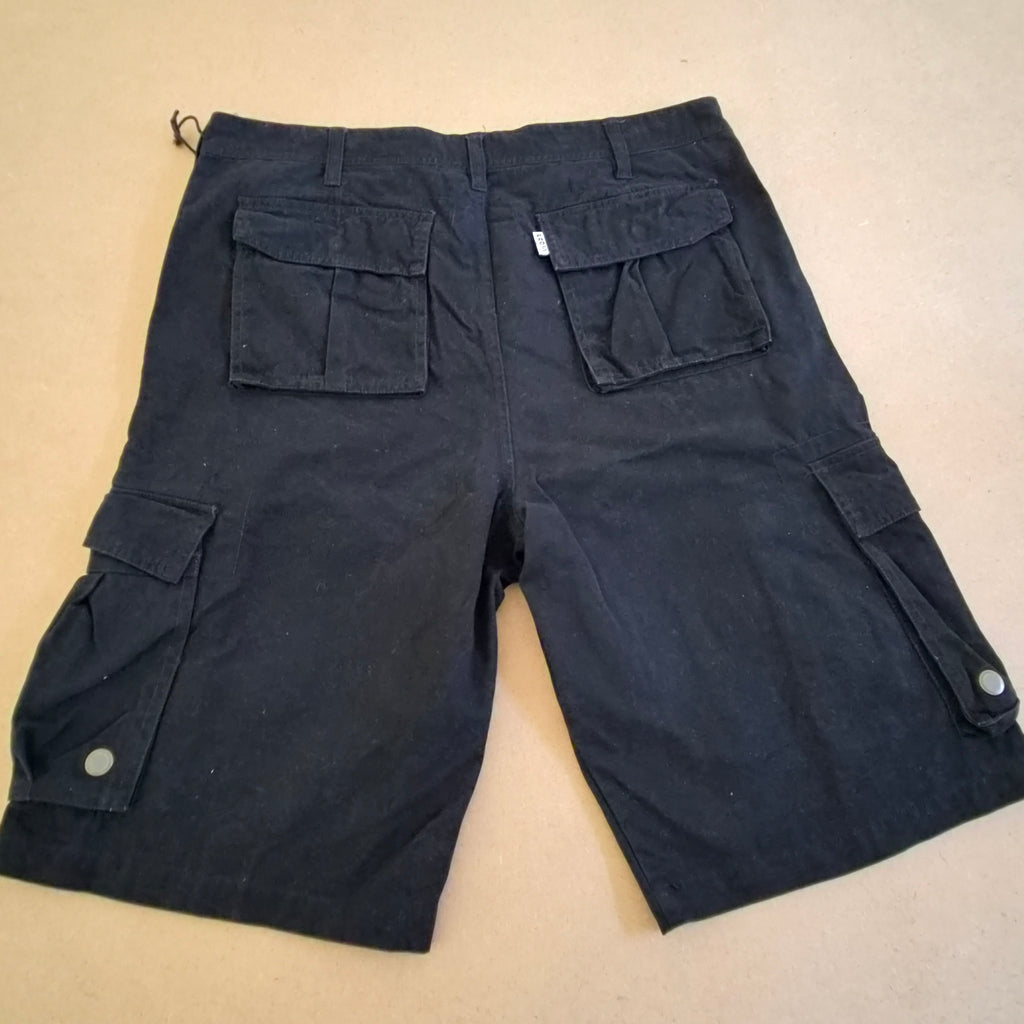Short Cargo Baggy Noir "Pro 5 Los Angeles" – Heavyweight Streetwear – Taille 38 US 48FR
