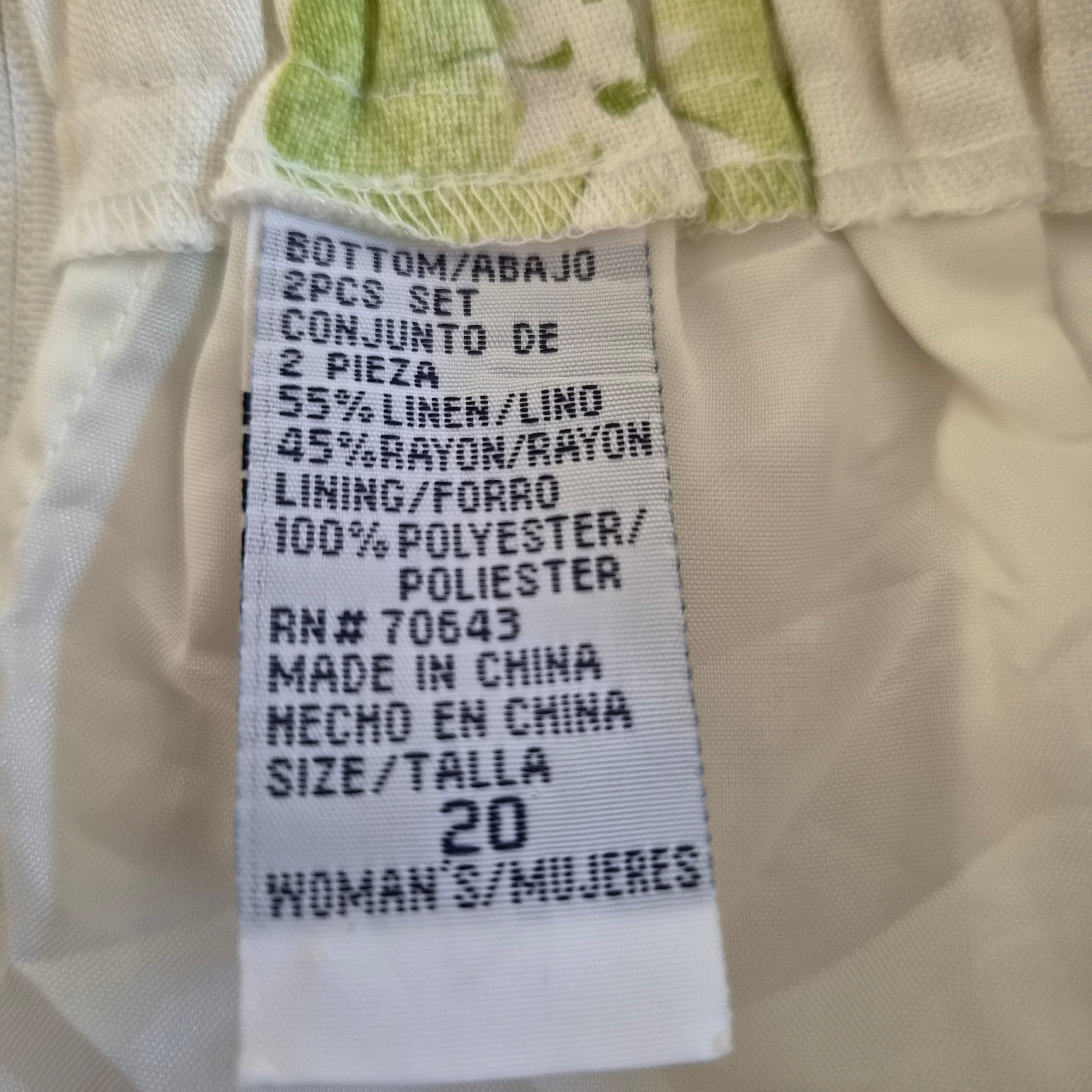 Jupe Midi Vintage en Lin Mélangé & Fleurs Perlées – Alfred Dunner – Taille Plus (52/54)