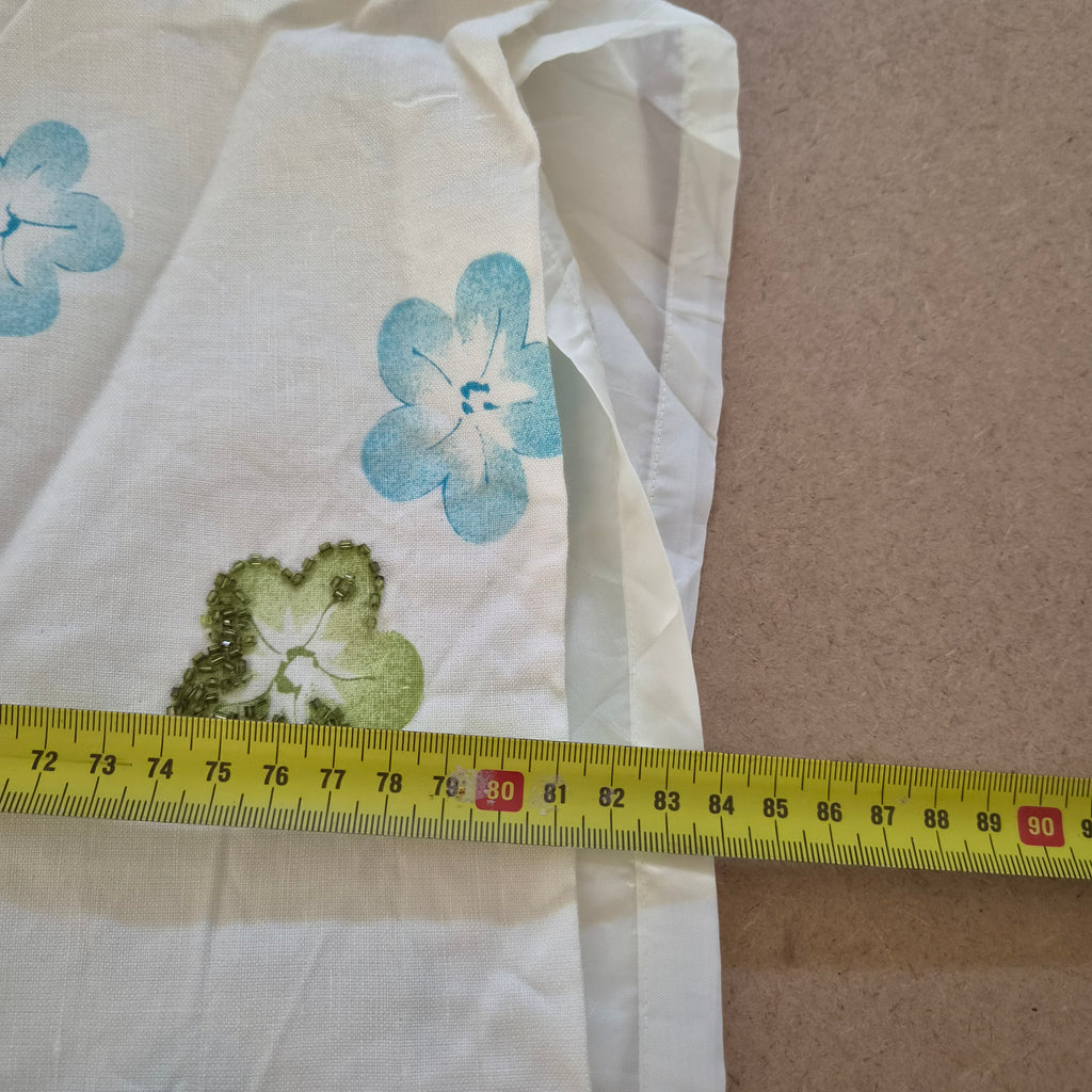 Jupe Midi Vintage en Lin Mélangé & Fleurs Perlées – Alfred Dunner – Taille Plus (52/54)