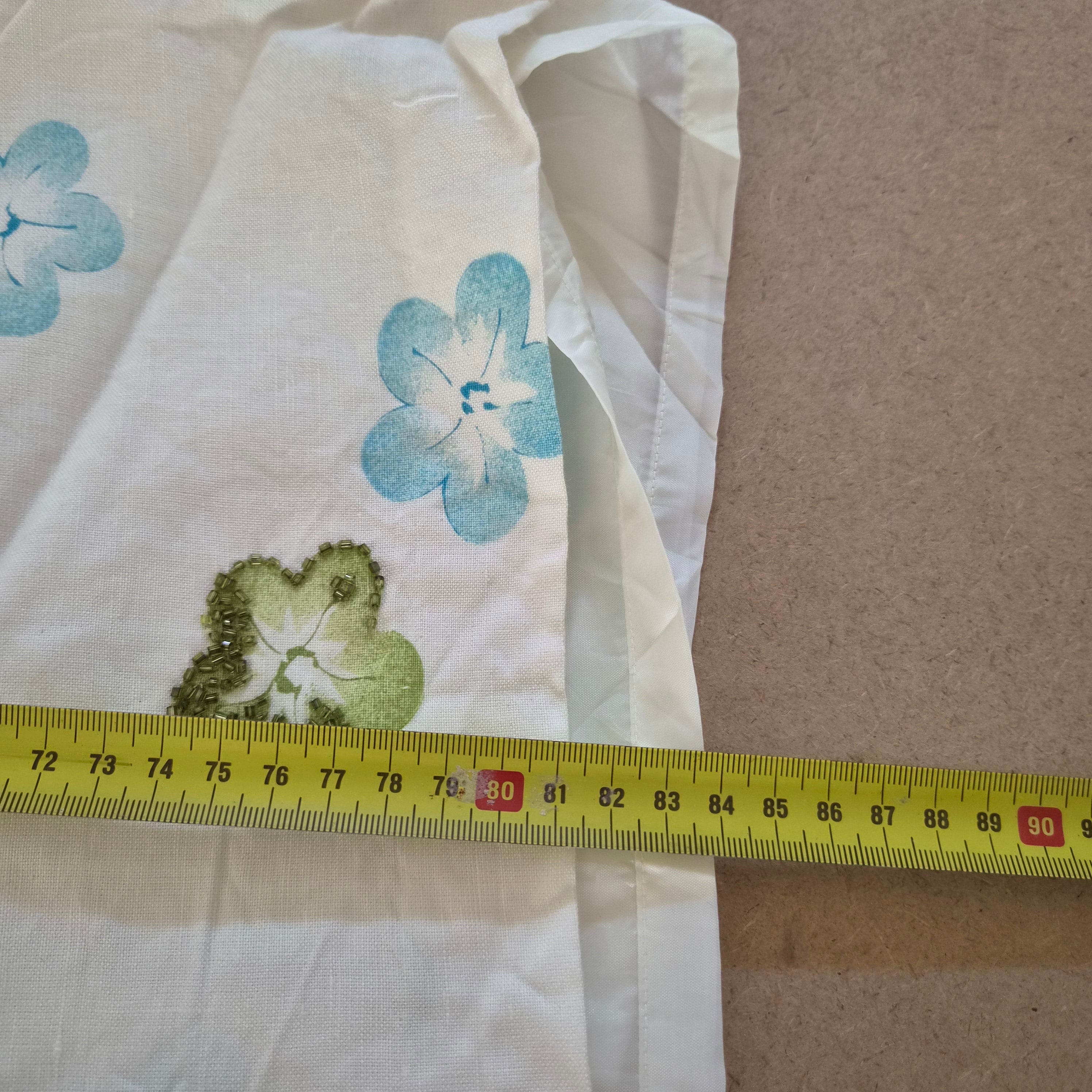 Jupe Midi Vintage en Lin Mélangé & Fleurs Perlées – Alfred Dunner – Taille Plus (52/54)