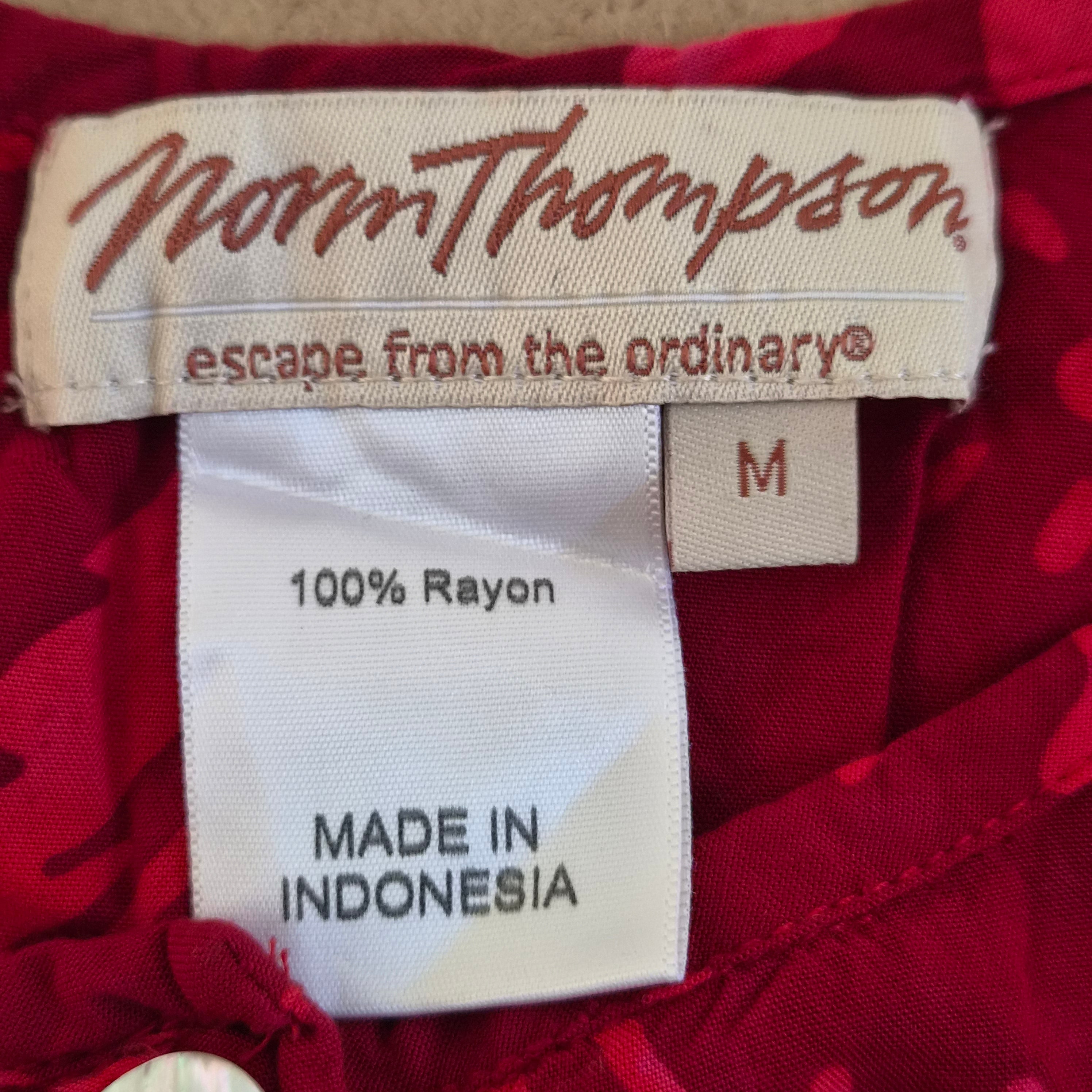 Robe Longue Vintage Hibiscus Norm Thompson — 100% Rayonne — Taille M