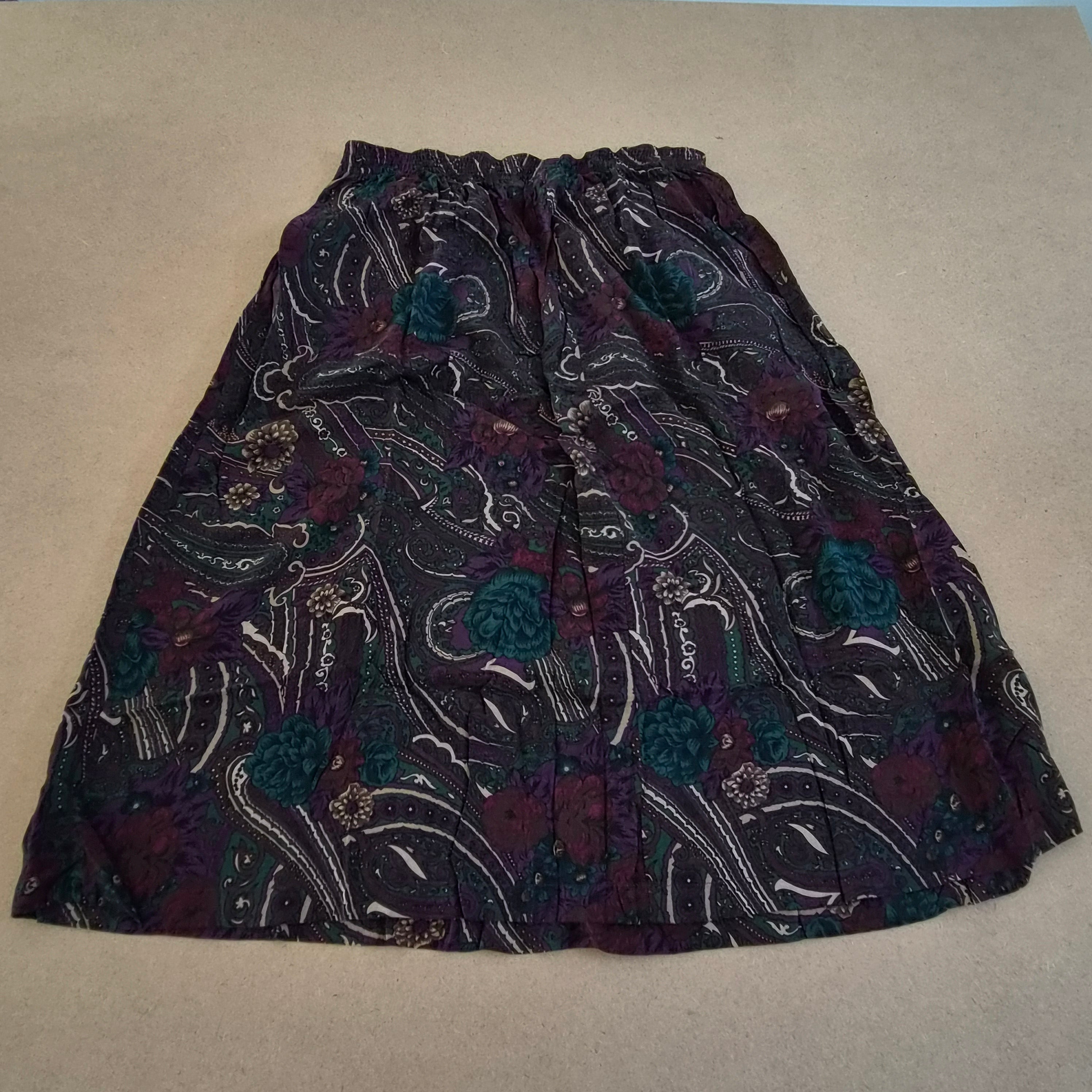 Jupe Vintage Paisley Sag Harbor Petite — 100% Rayonne — Taille M