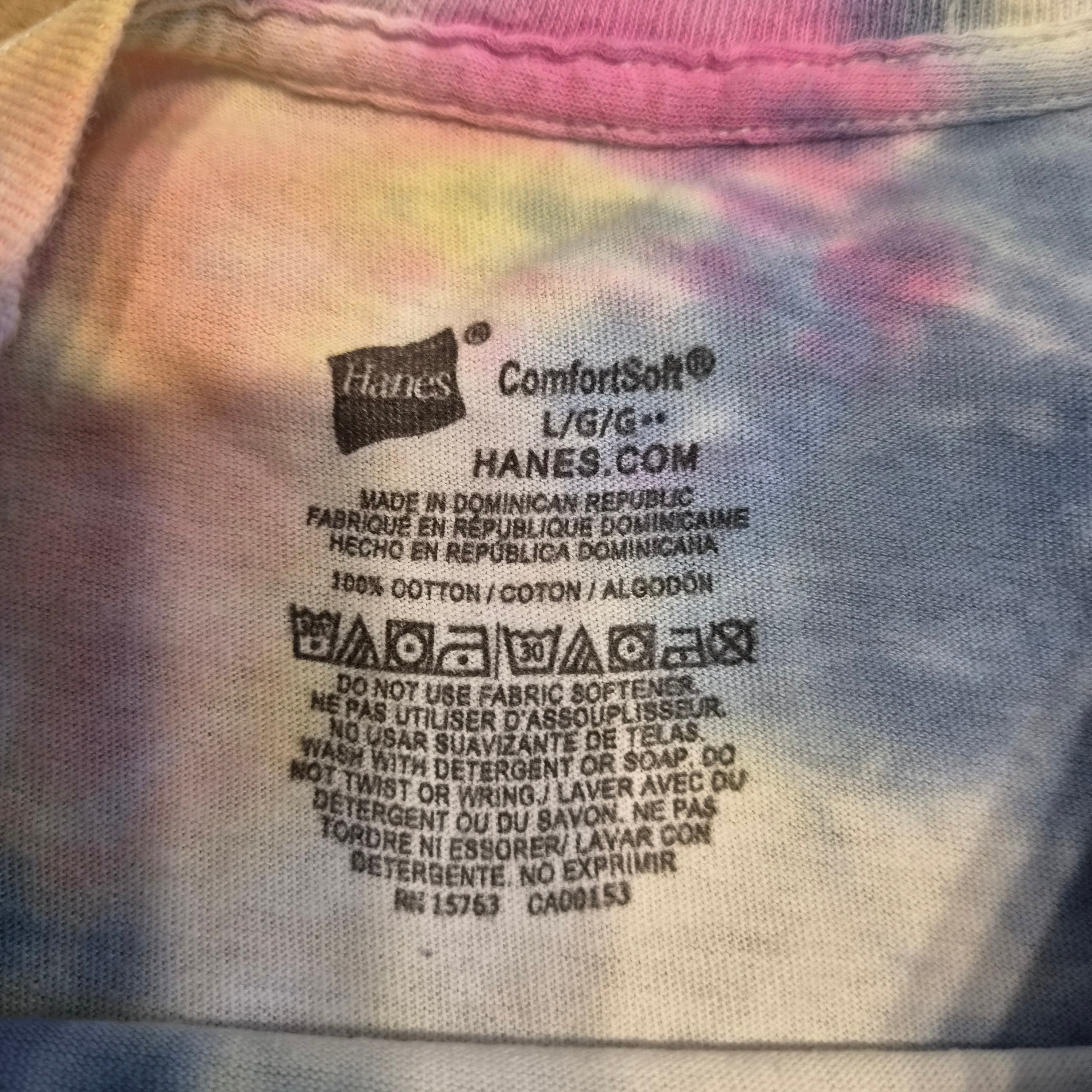 T-shirt Tie-Dye Spirale Multicolore Hanes — Taille L