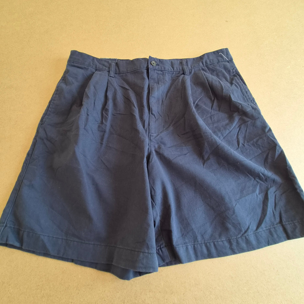 Short Chino Chaps Pleat Front Bleu Marine — Waist 36 FR 46 — NEUF AVEC ÉTIQUETTE