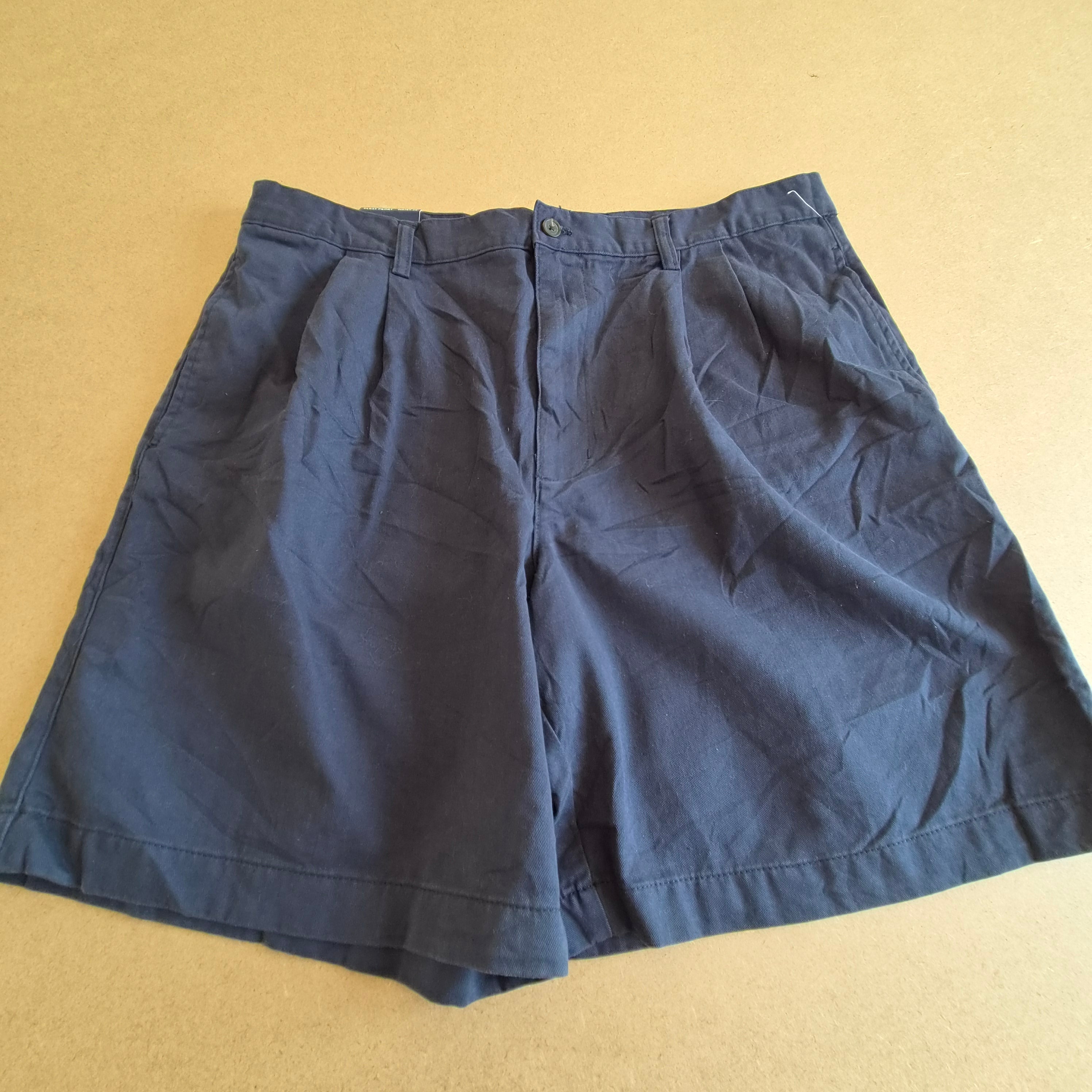 Short Chino Chaps Pleat Front Bleu Marine — Waist 36 FR 46 — NEUF AVEC ÉTIQUETTE