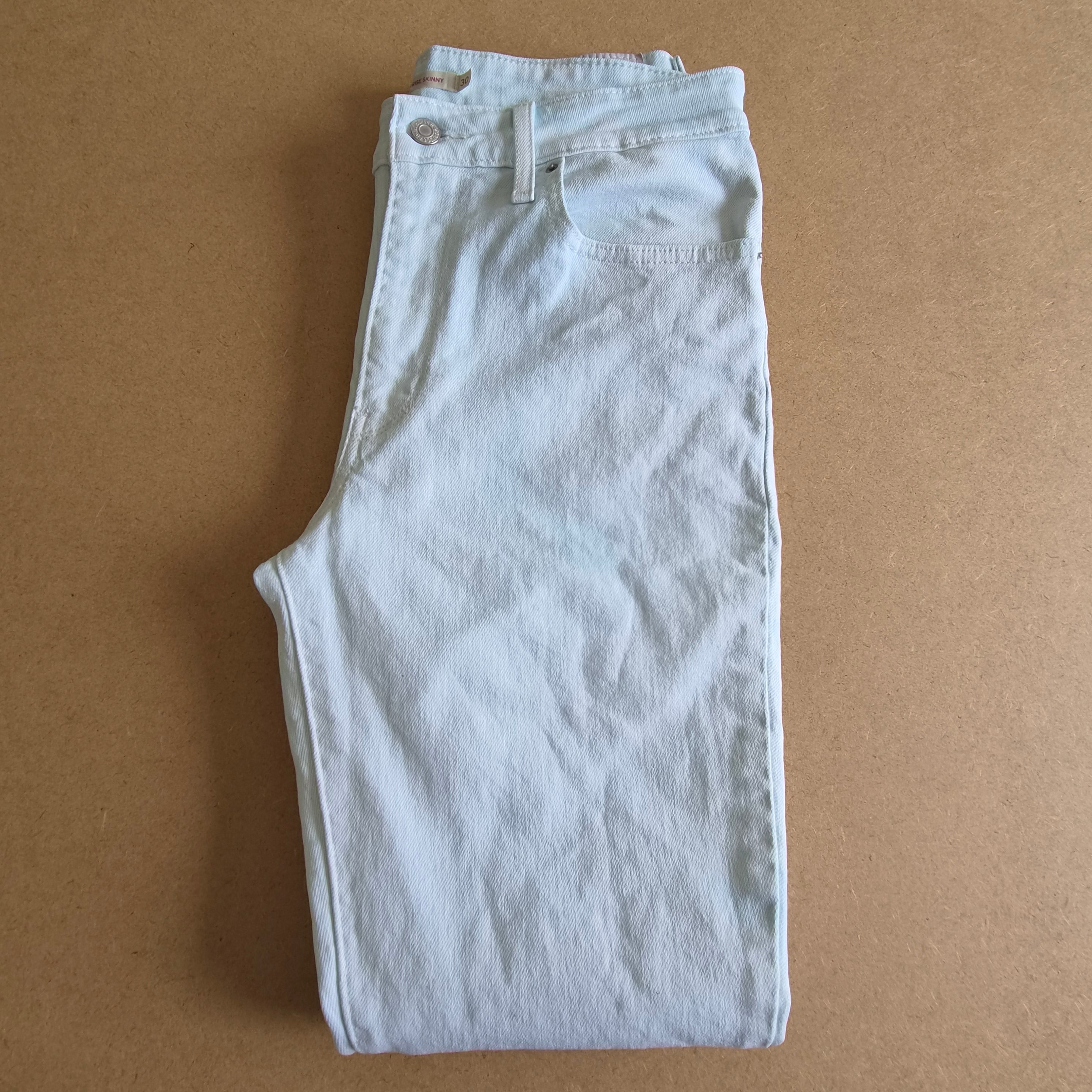 Jean Levi's 721 High Rise Skinny Blanc/Bleu Clair — W30 / FR 40 — Très bon état