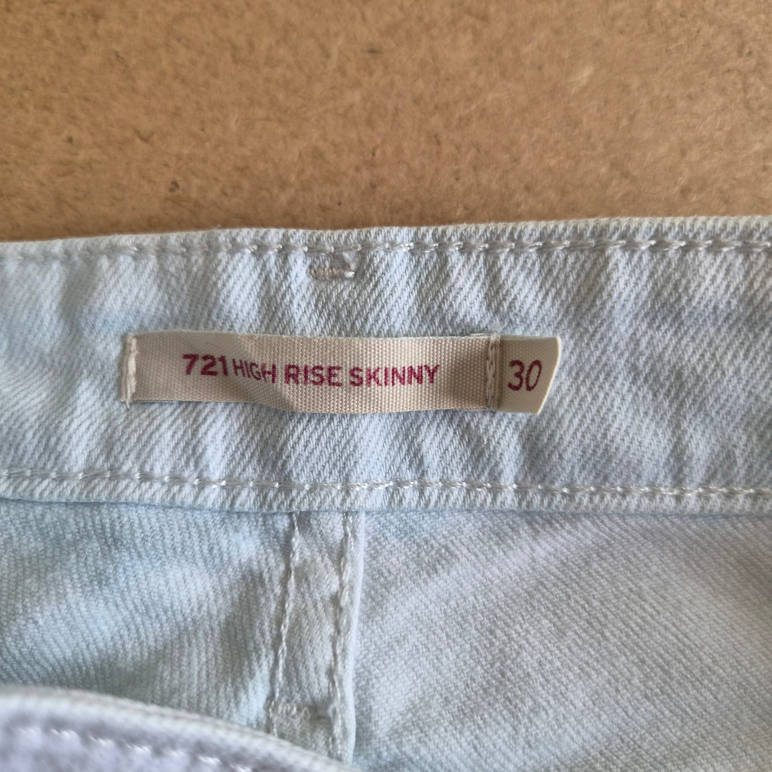 Jean Levi's 721 High Rise Skinny Blanc/Bleu Clair — W30 / FR 40 — Très bon état