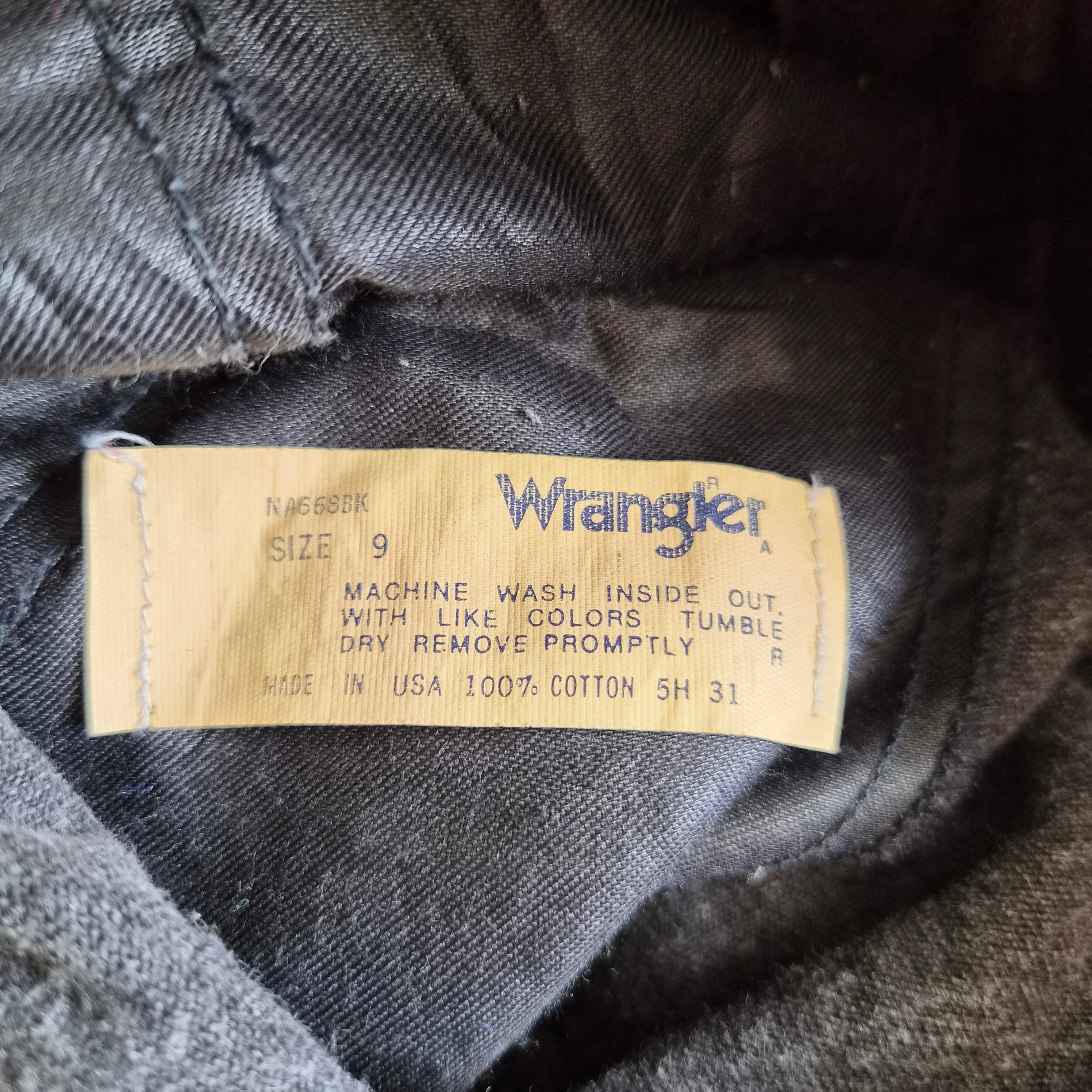Jean vintage Wrangler gris anthracite — Taille 9 US  FR 32 — Made in USA — Bon état