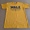 T-shirt vintage Walz Flanagan for Minnesota — Jaune Moutarde — L — Union Made USA