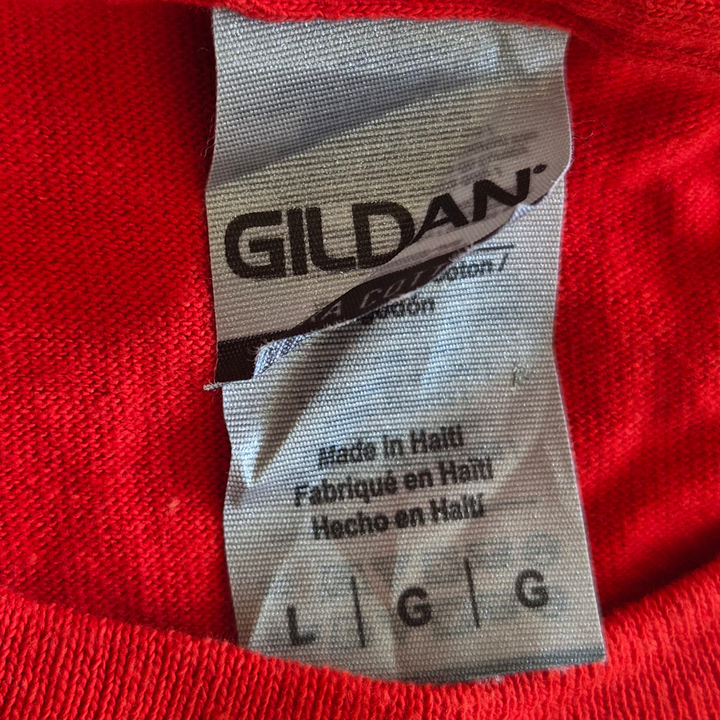 T-shirt vintage Gildan Rouge — West Softball Carteret — L — Très bon état