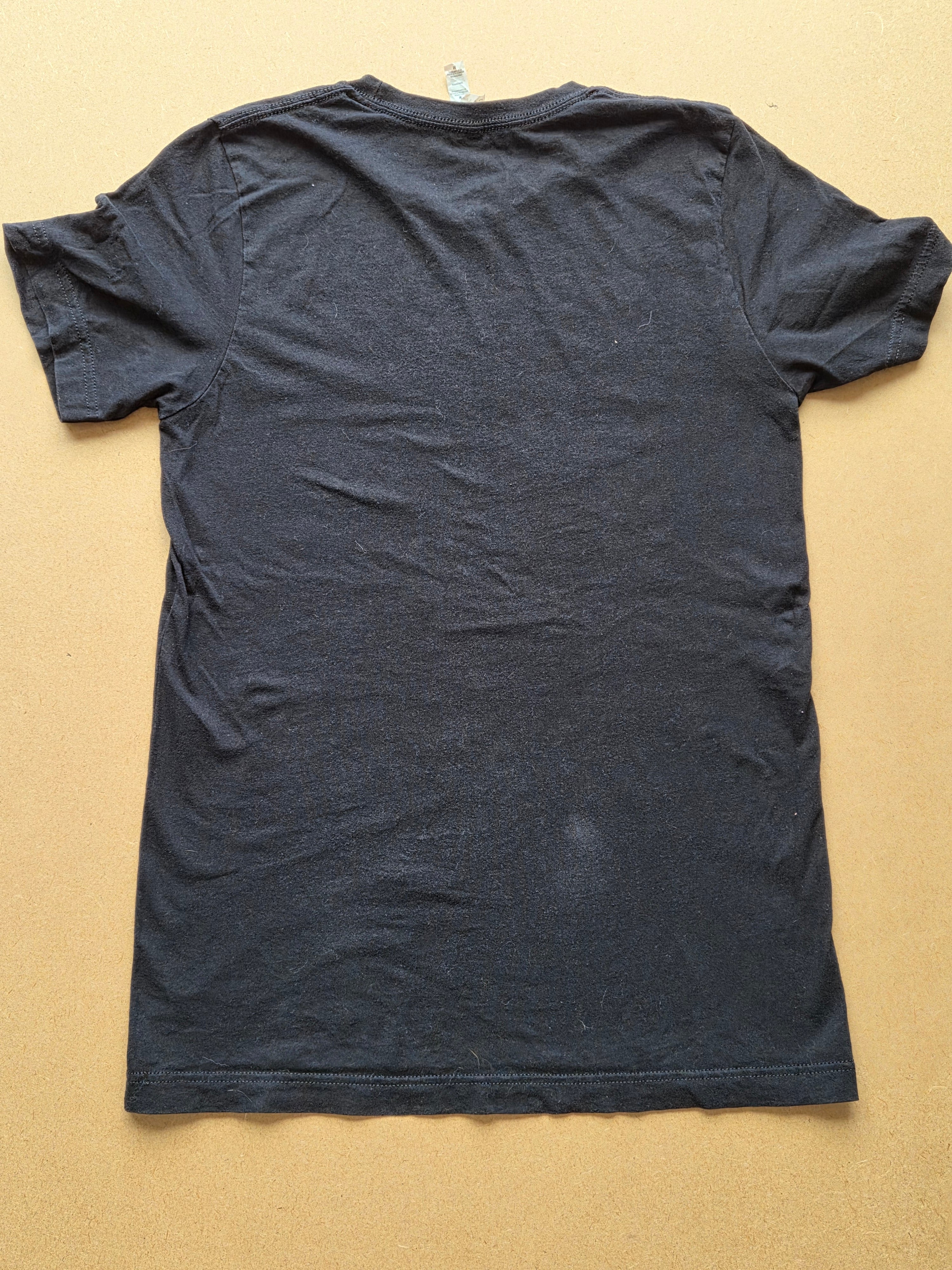 T-shirt Bella+Canvas Wonderstock Noir Délavé — Clavier Piano Psychédélique — M — 100% Coton USA Strong — Bon état