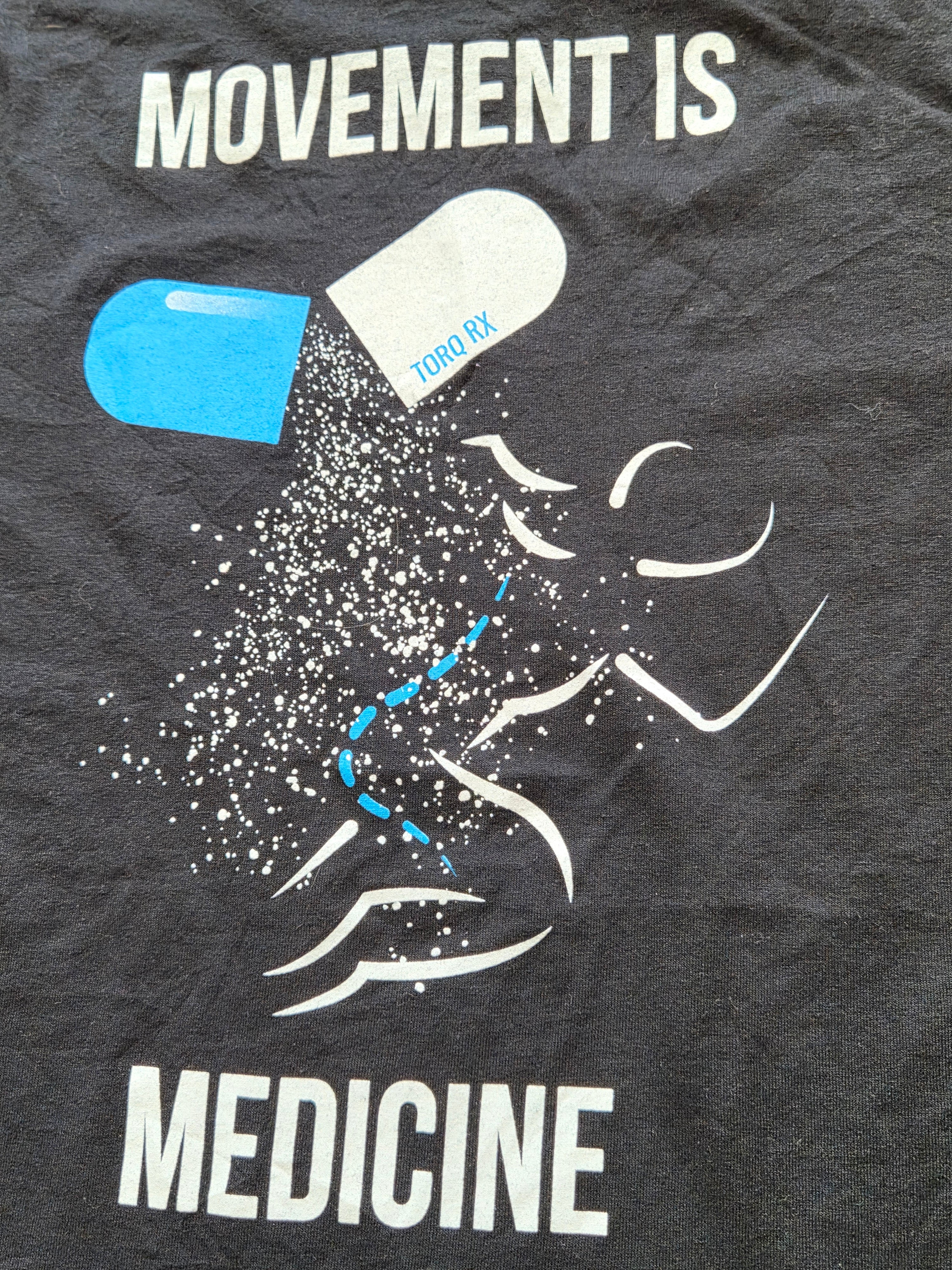 T-Shirt Vintage Gildan TORQ Physical Therapy "Movement is Medicine" - Noir - L