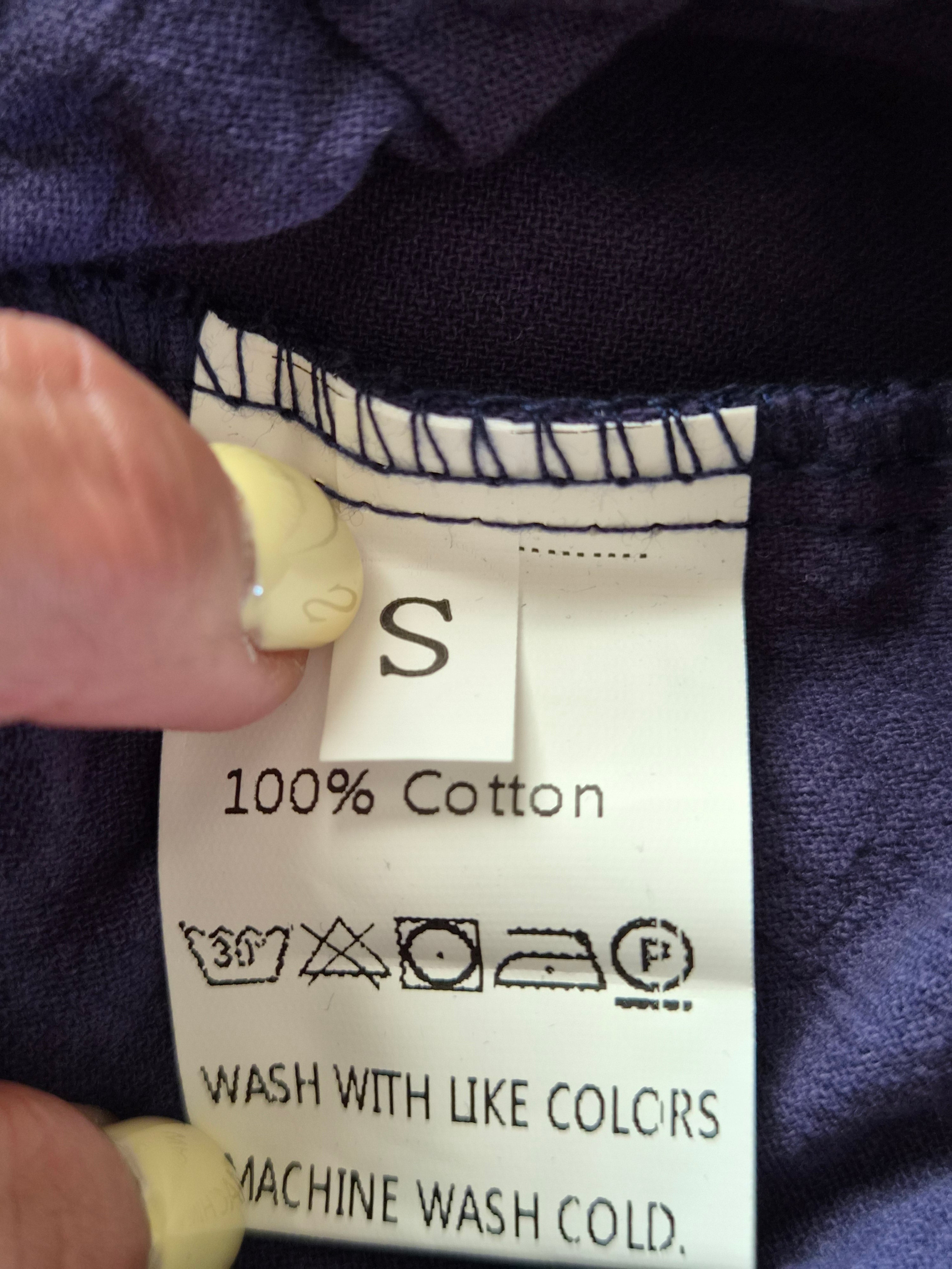 Salopette Combinaison Violet Indigo 100% Coton — Bretelles Larges Jambe Large Palazzo Poches — S — Très bon état