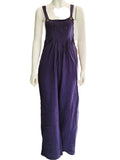 Salopette Combinaison Violet Indigo 100% Coton — Bretelles Larges Jambe Large Palazzo Poches — S — Très bon état