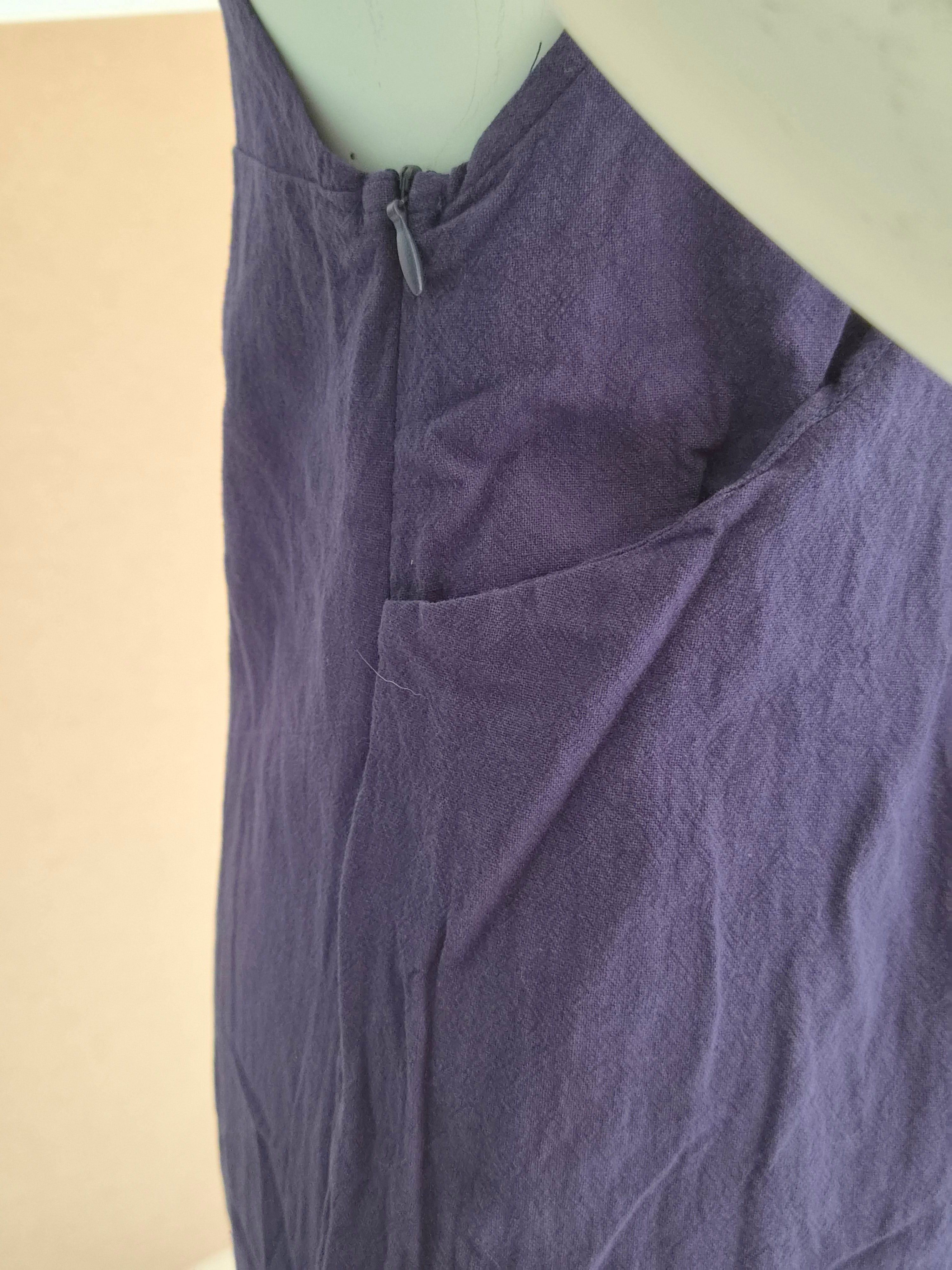 Salopette Combinaison Violet Indigo 100% Coton — Bretelles Larges Jambe Large Palazzo Poches — S — Très bon état