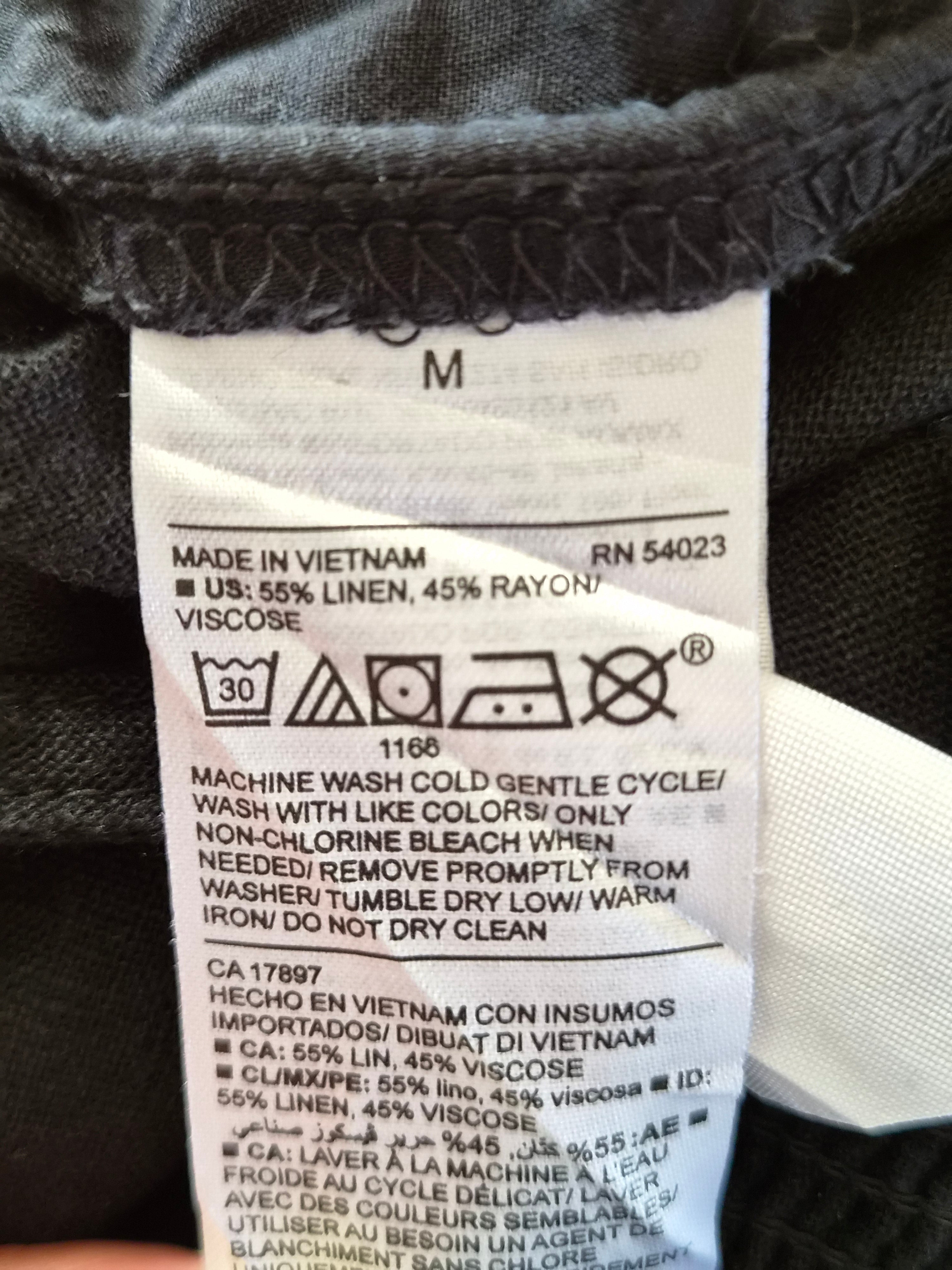 Combinaison Old Navy Lin Viscose Noire — Bretelles Fines Smockées Col Carré Jambe Large 7/8 — M — Très bon état