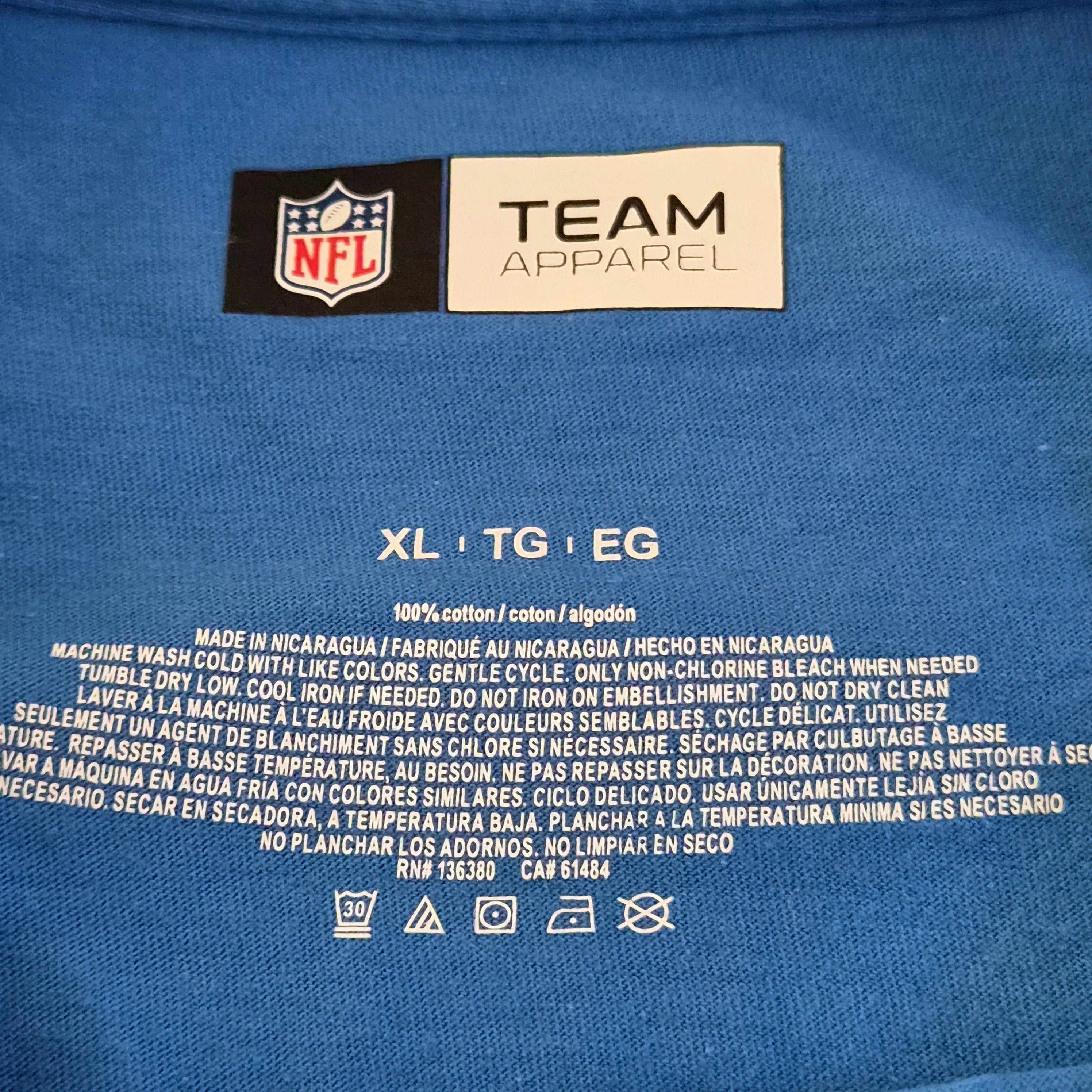 T-shirt NFL Detroit Lions Football Bleu Honolulu — Team Apparel 100% Coton — XL — Très bon état