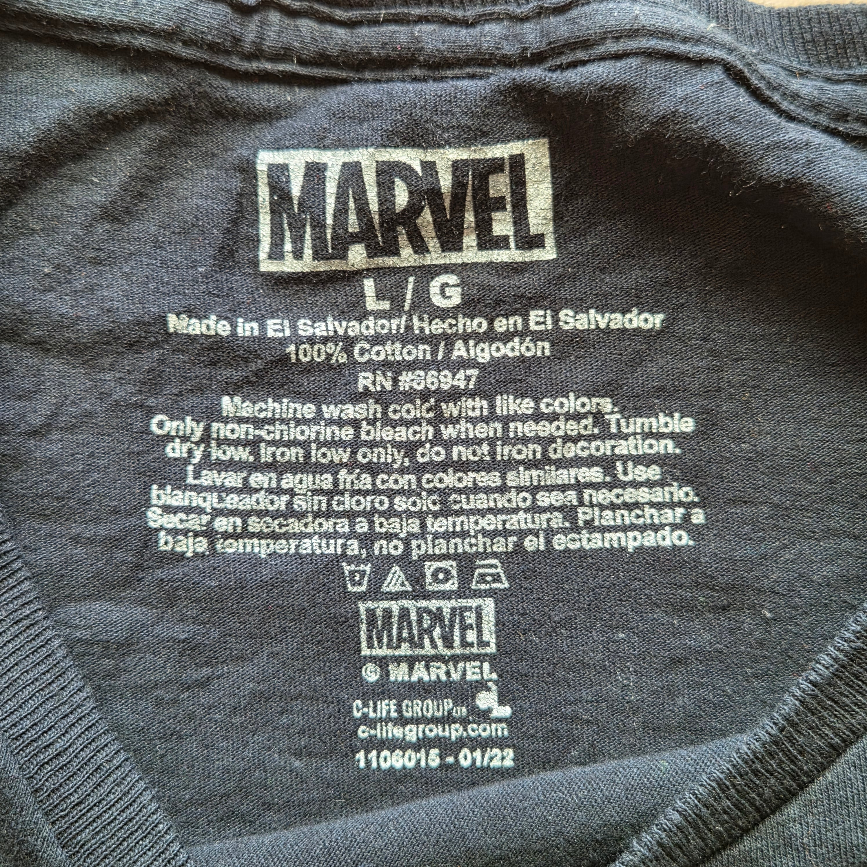 T-shirt vintage Marvel Venom face arrière - noir