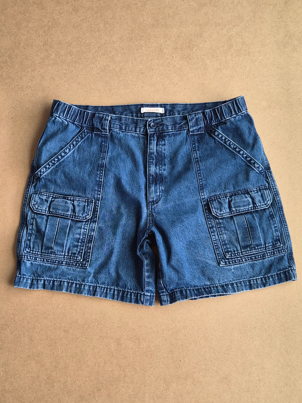 Short cargo denim Svane bleu - vue de dos