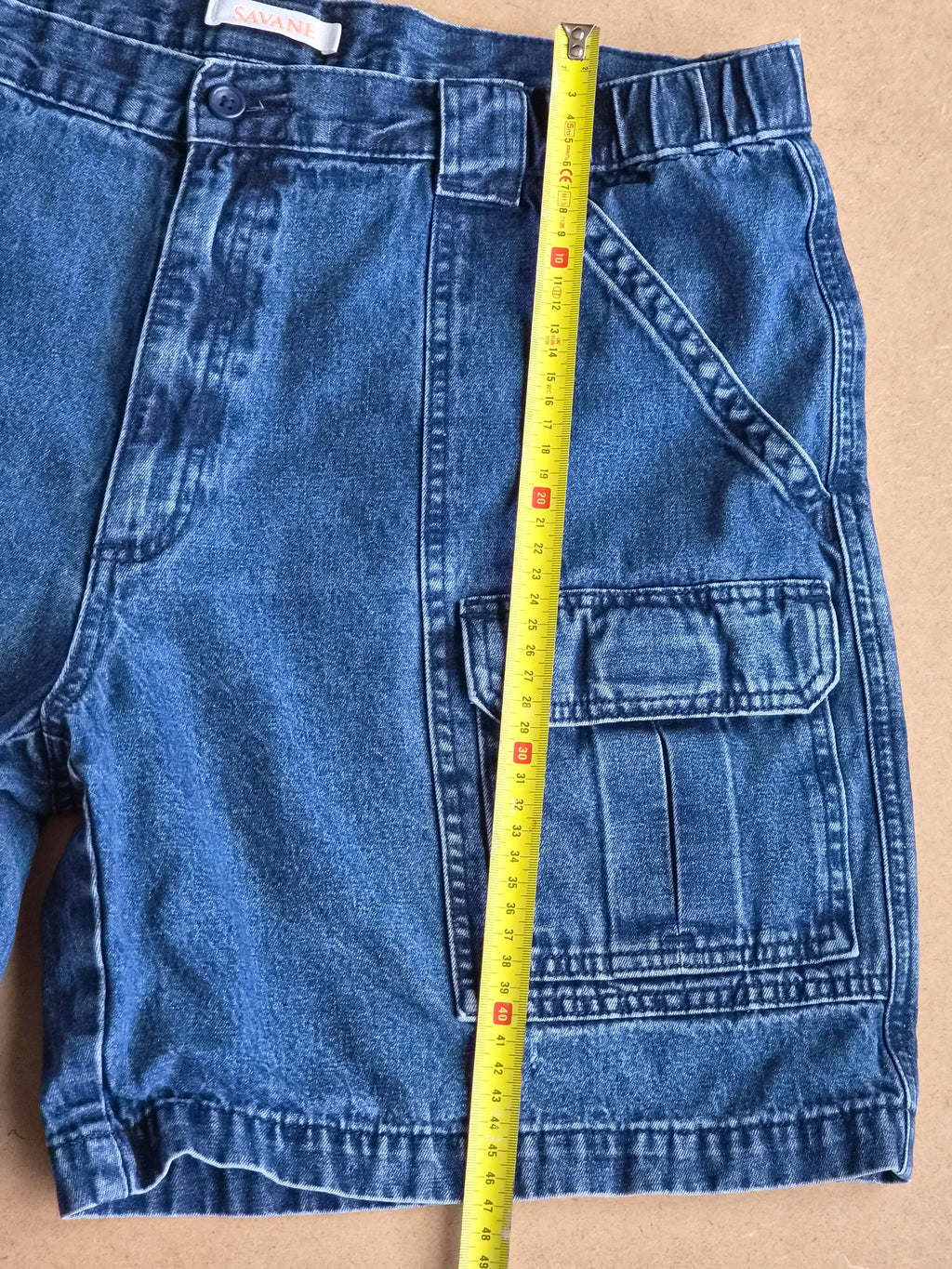 Short Cargo Denim Savane Bleu - Taille 48 FR