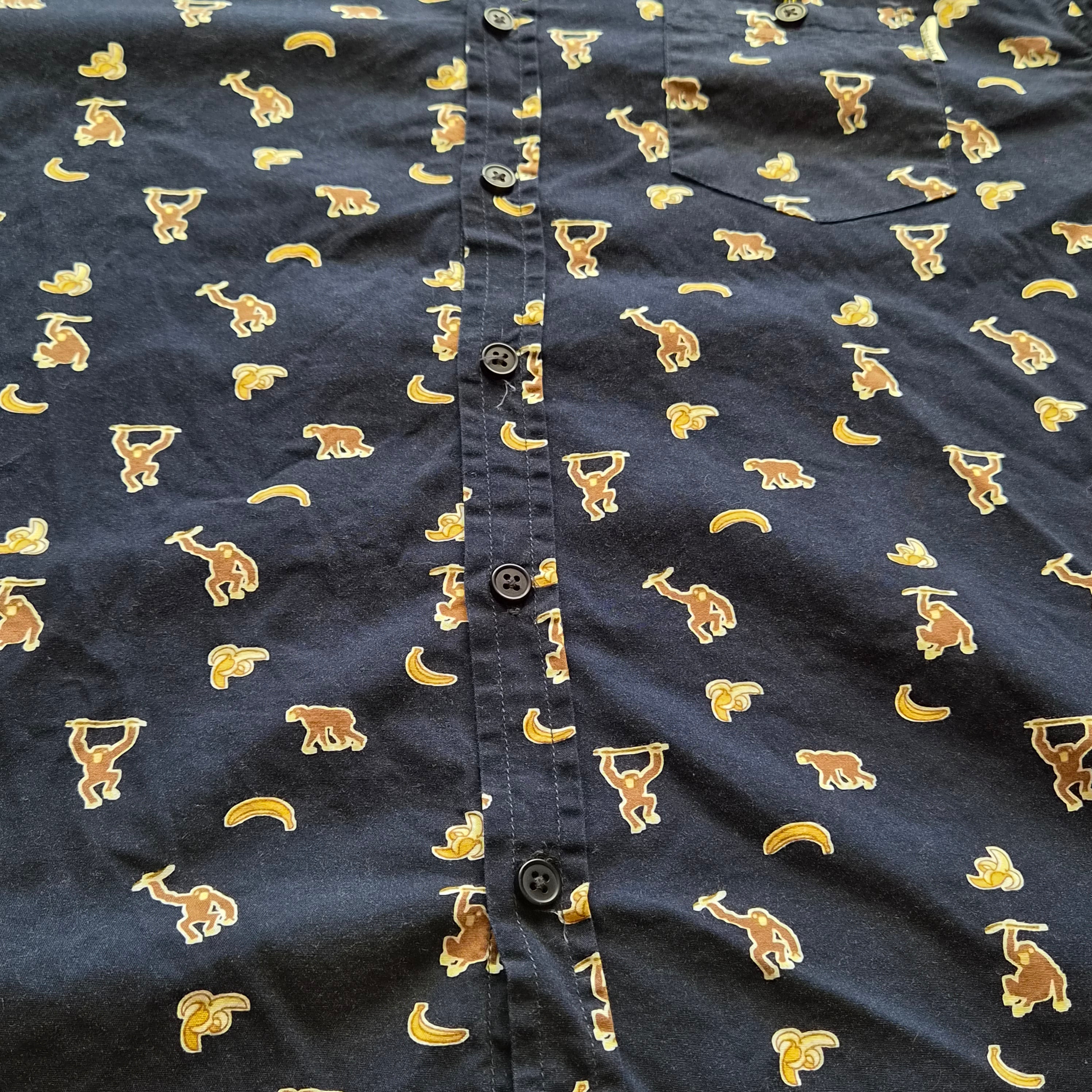 Chemise Vintage Soulstar England - Singes & Bananes Marine - Coton - Regular Fit - M