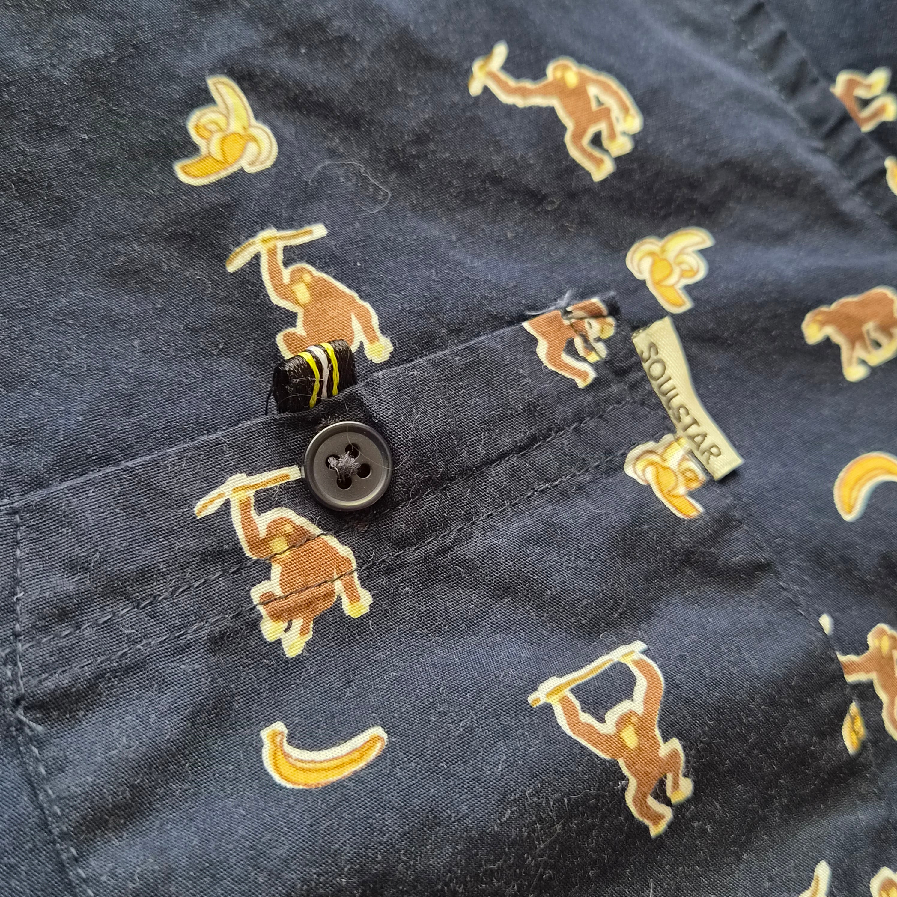 Chemise Vintage Soulstar England - Singes & Bananes Marine - Coton - Regular Fit - M