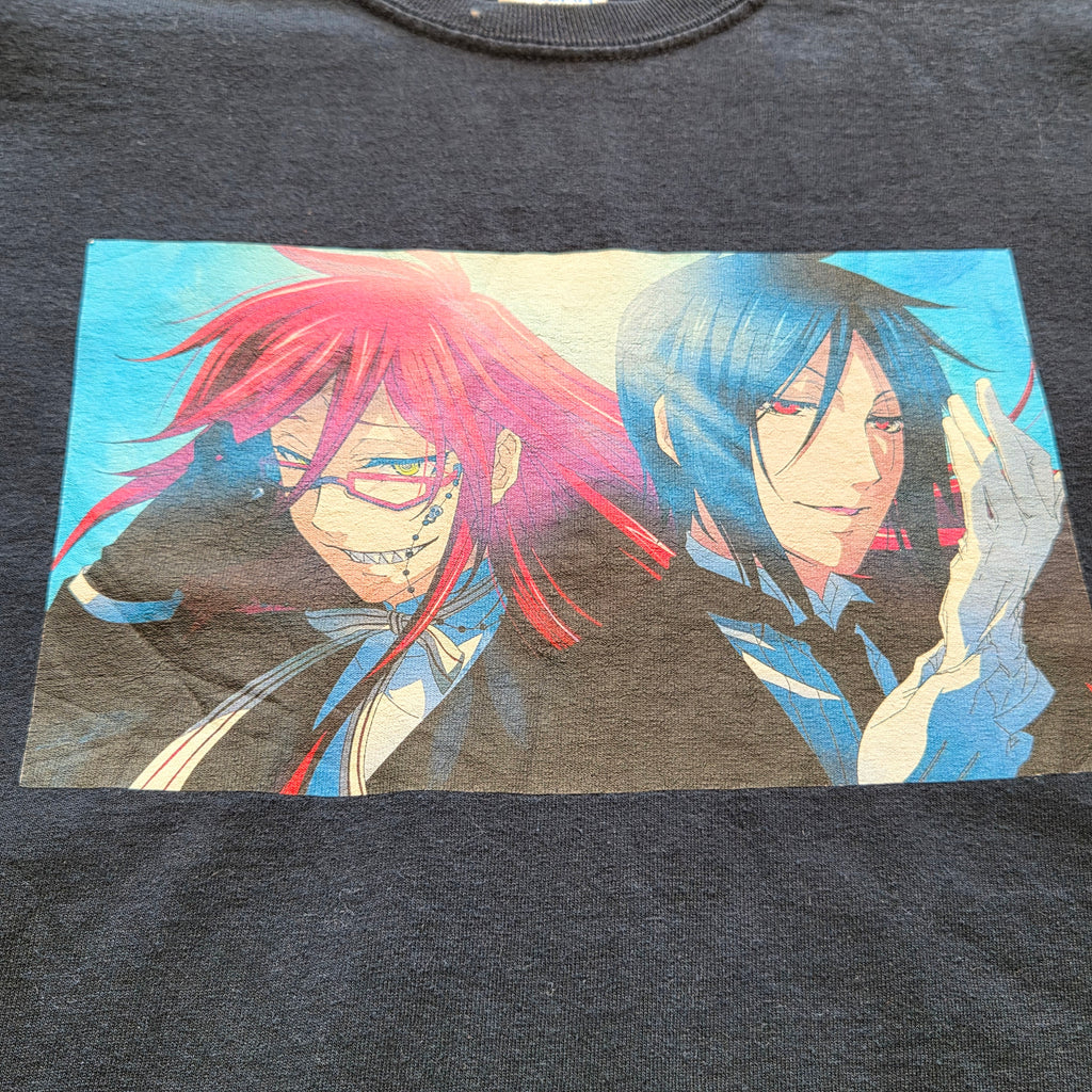 T-shirt Vintage Gildan - Print Manga Anime Dark Fantasy - Noir - M