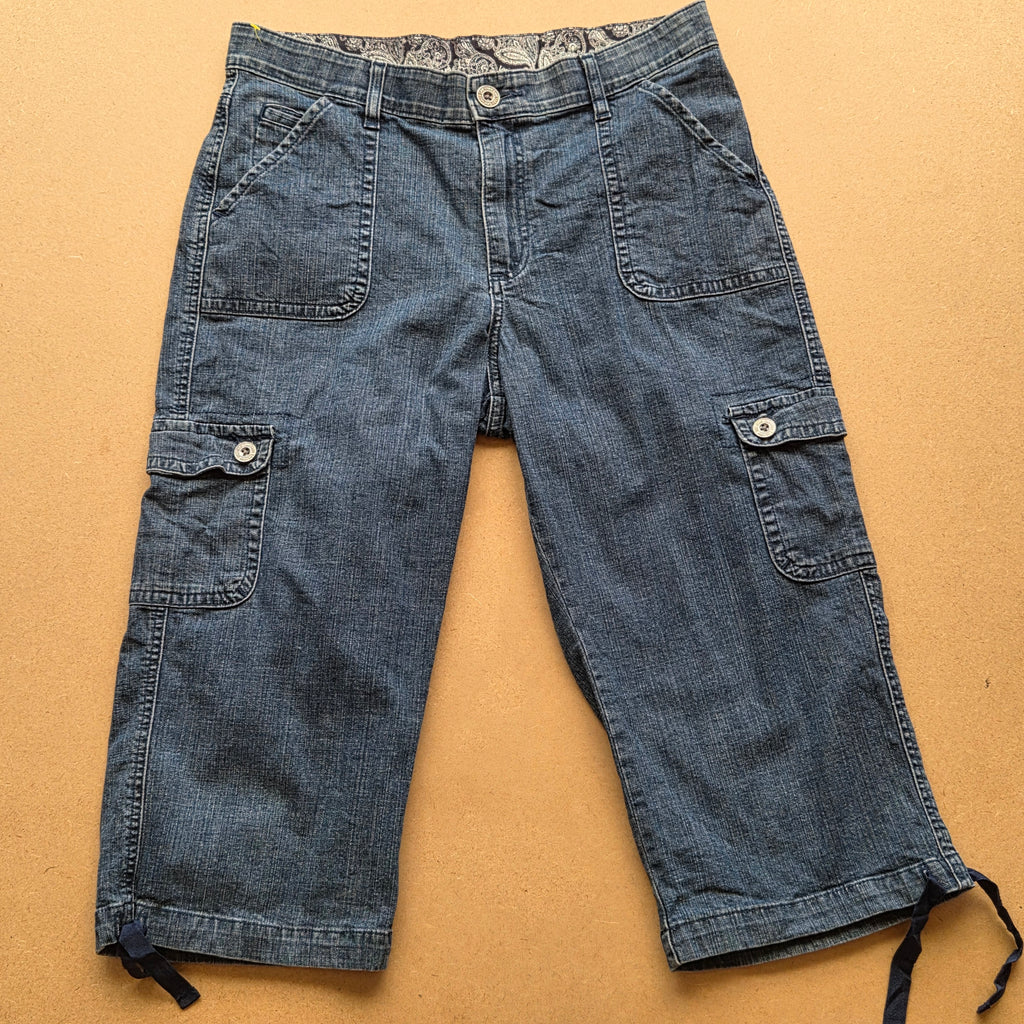 Pantacourt cargo Lee femme en jean bleu – taille 40