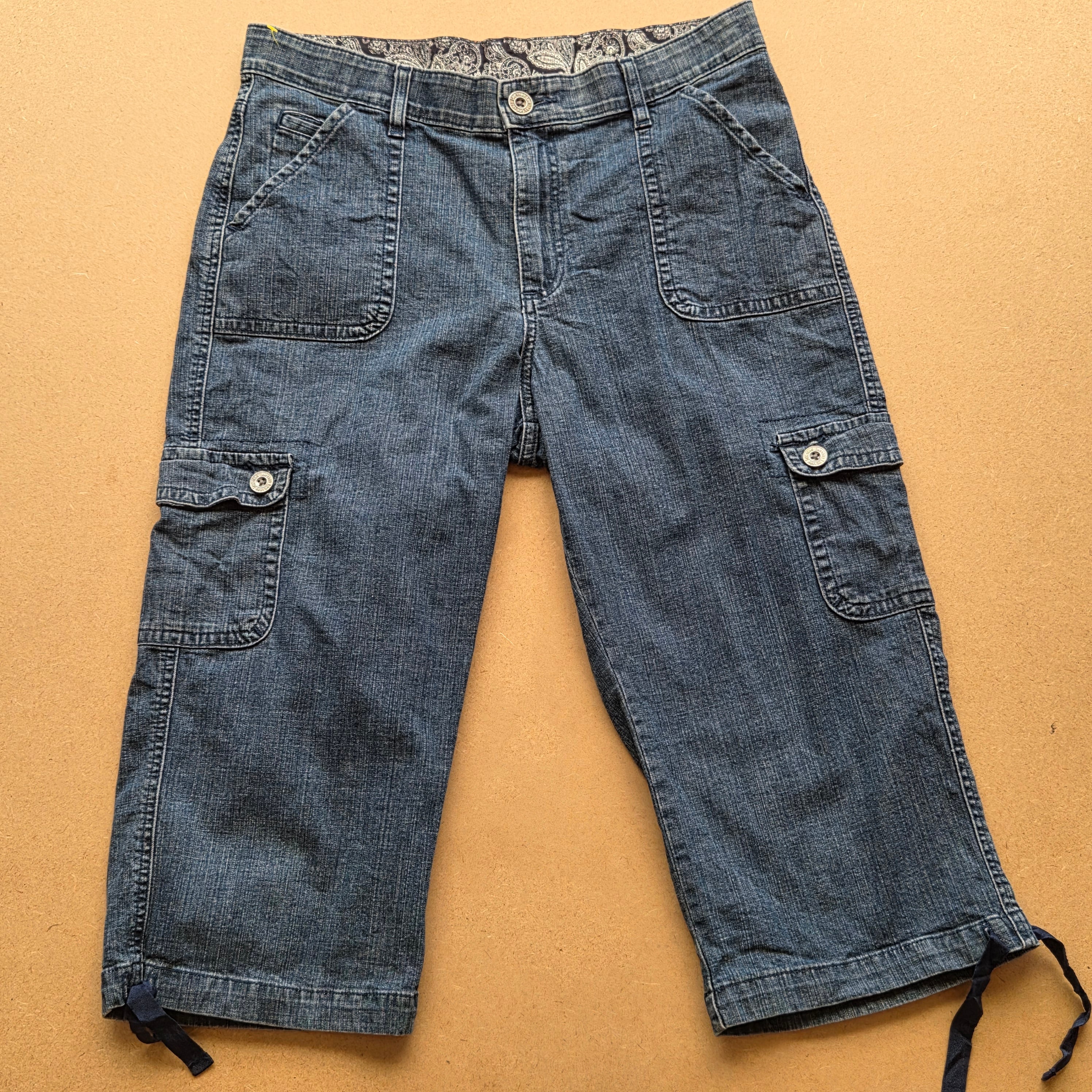 Pantacourt cargo Lee femme en jean bleu – taille 40