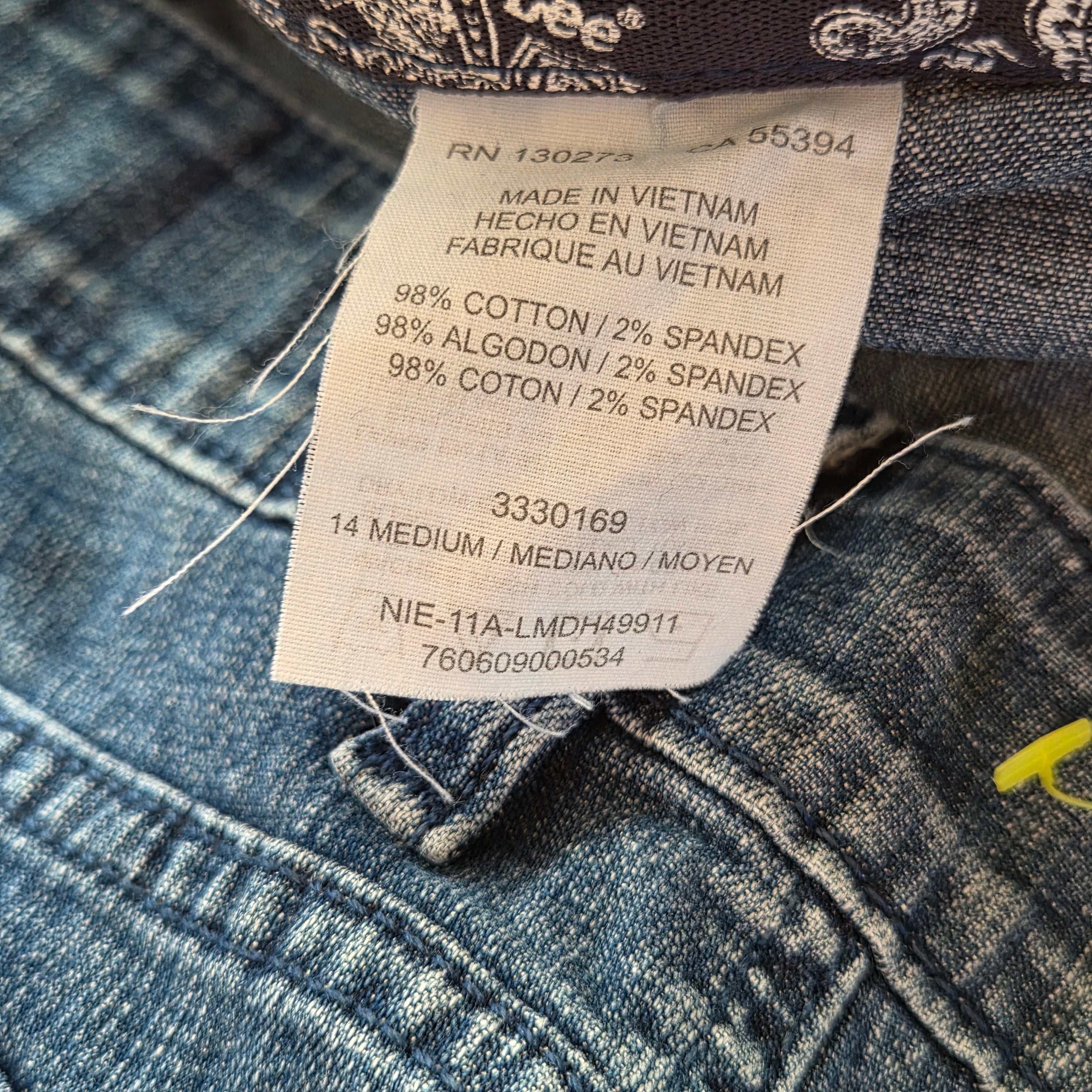 Pantacourt cargo Lee femme en jean bleu – taille 40